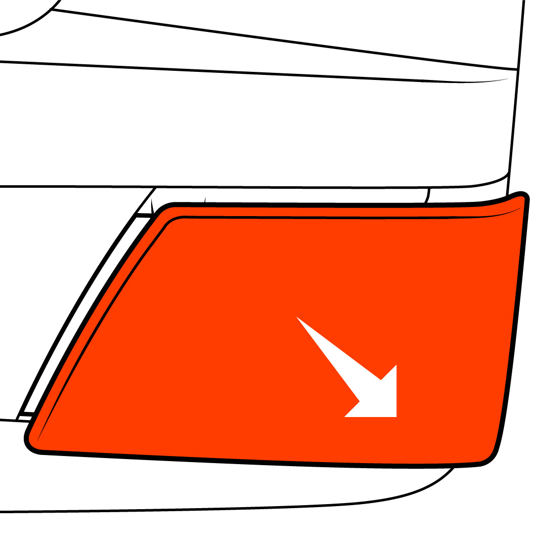 Close up view of the speaker cover on the back door