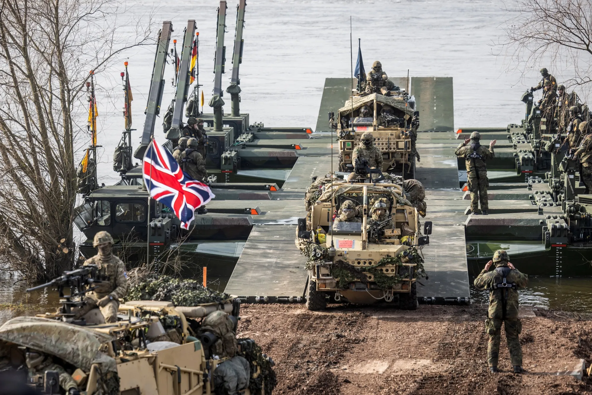 British soldiers take part in a&nbsp;military exercise in northern Poland, in 2024.