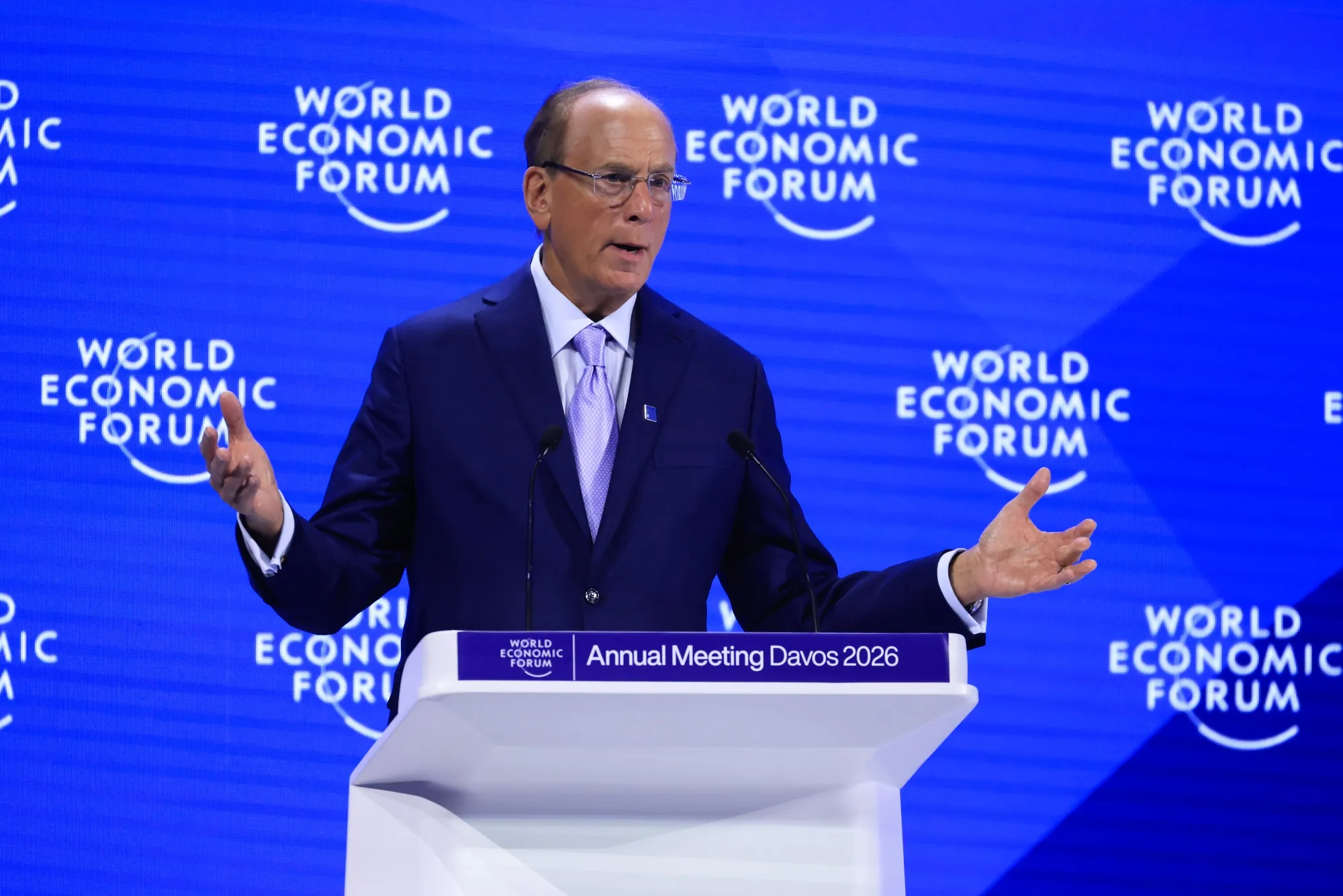 Larry Fink, chief executive officer of BlackRock Inc., during the World Economic Forum (WEF) in Davos, Switzerland last month. 