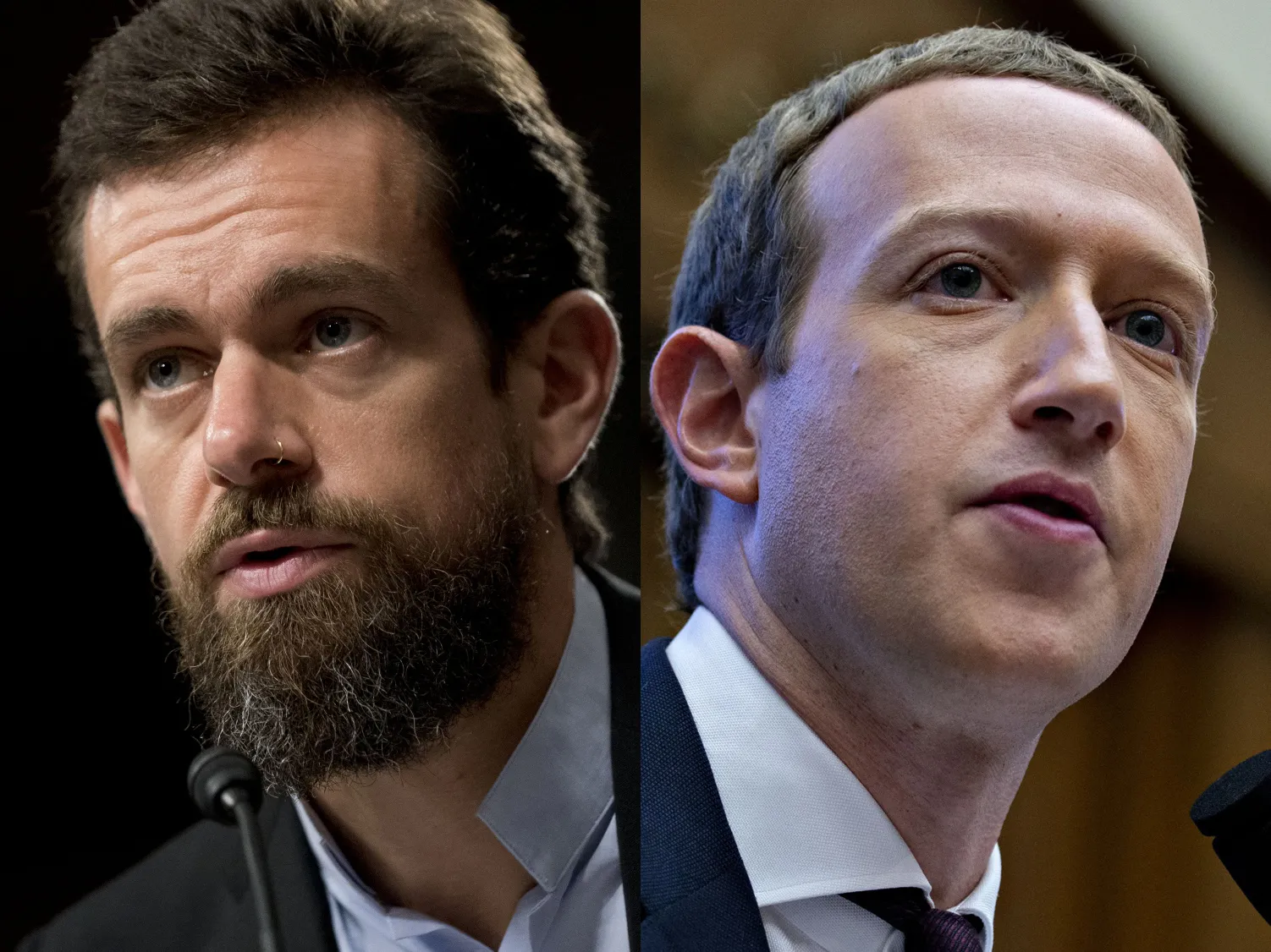 Jack Dorsey and Mark Zuckerberg