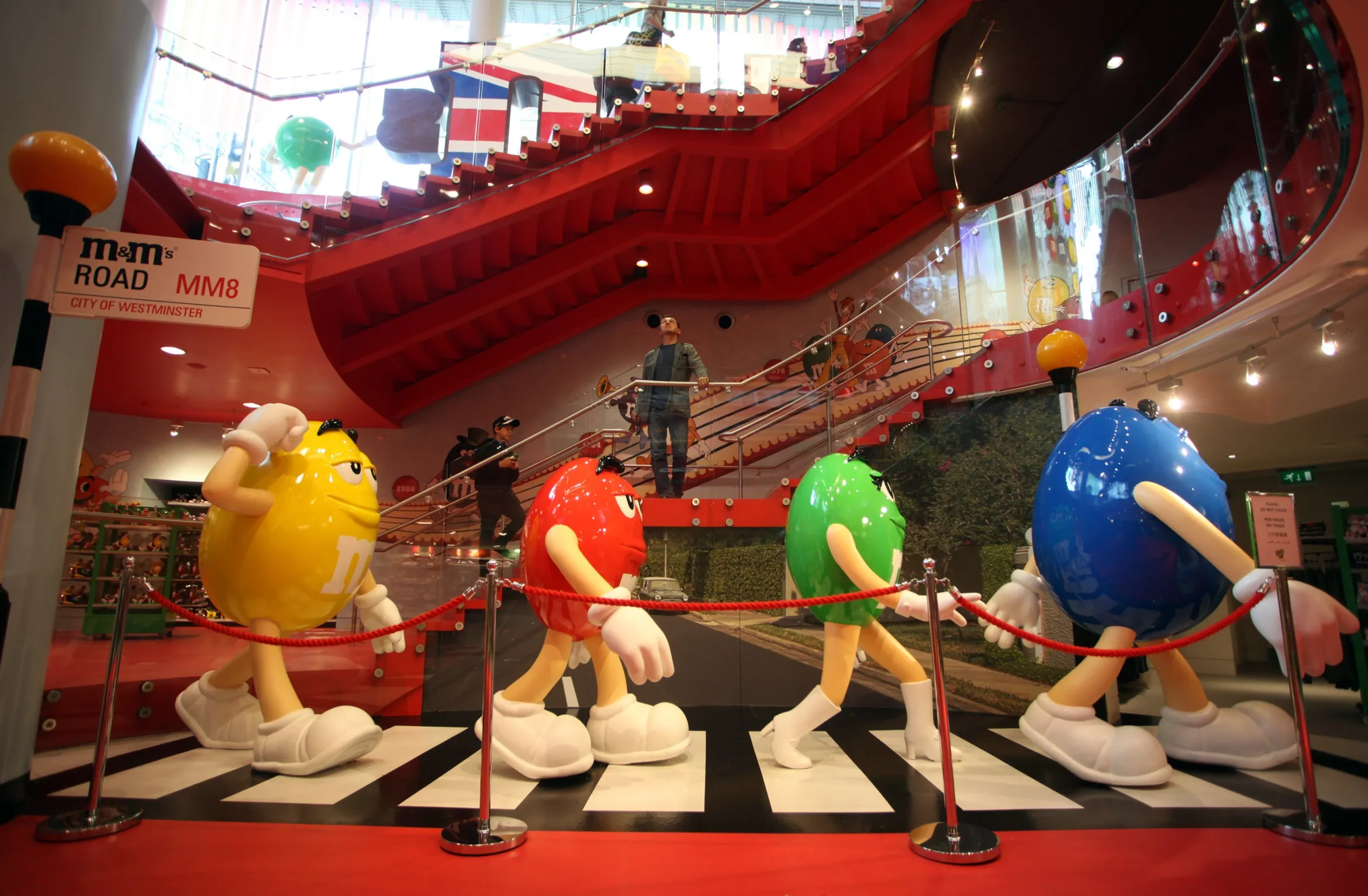 M&amp;M's candy characters at the M&amp;M's World store in London