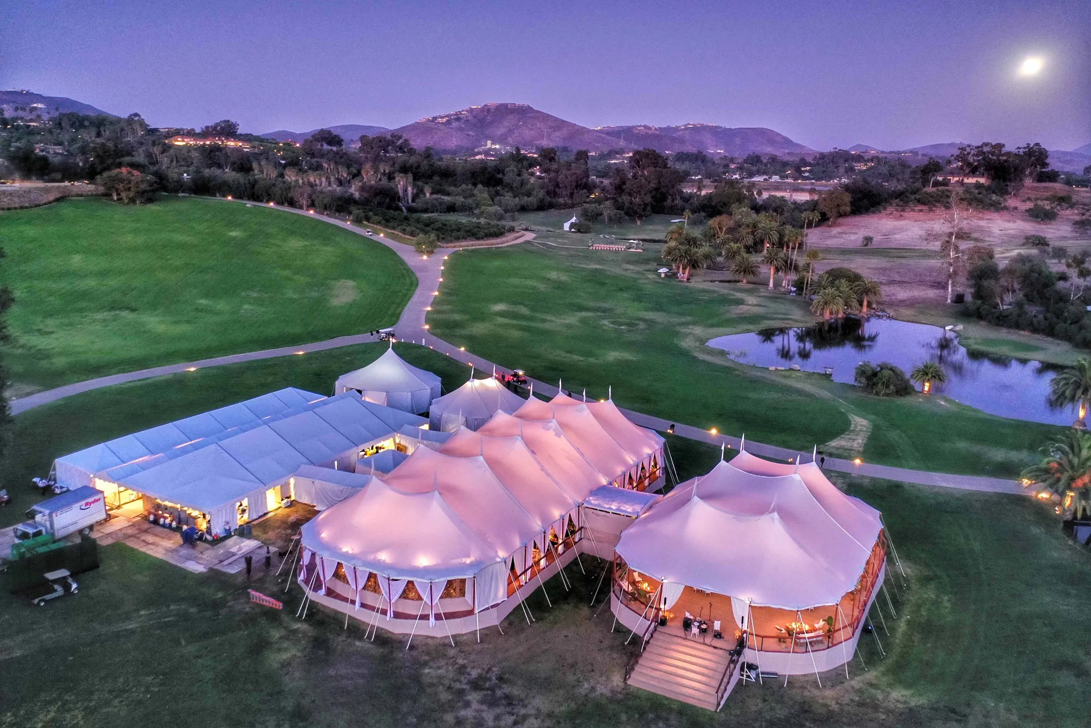 Wedding tented by Skyline in Rancho Santa Fe, Calif.