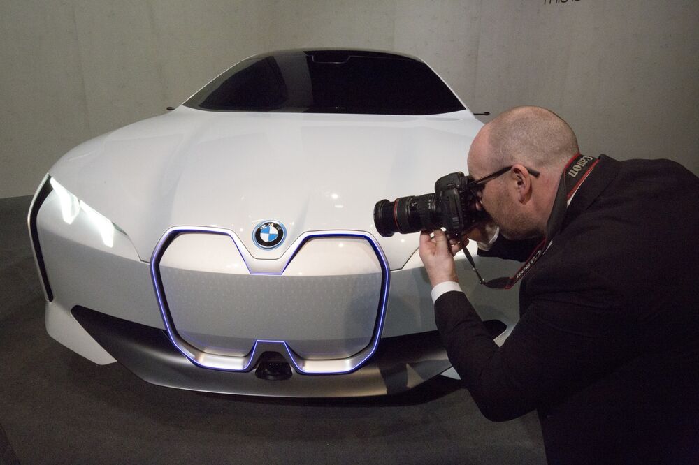 Annual Account Press Conference of BMW Group. BMW i4, the electric car of the future.