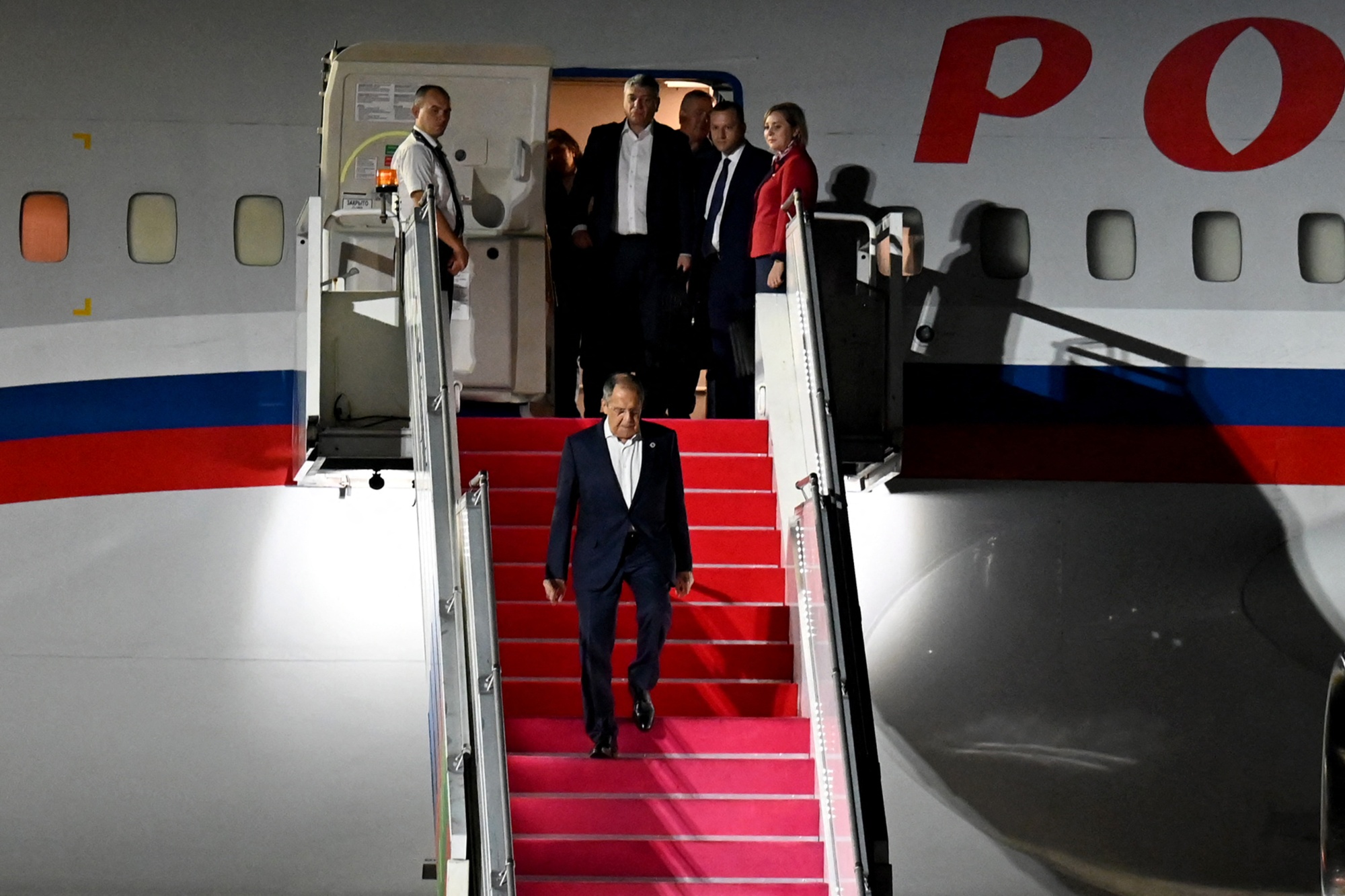 Sergey Lavrov arrives for the G20 Summit in Bali, on Nov. 13.
