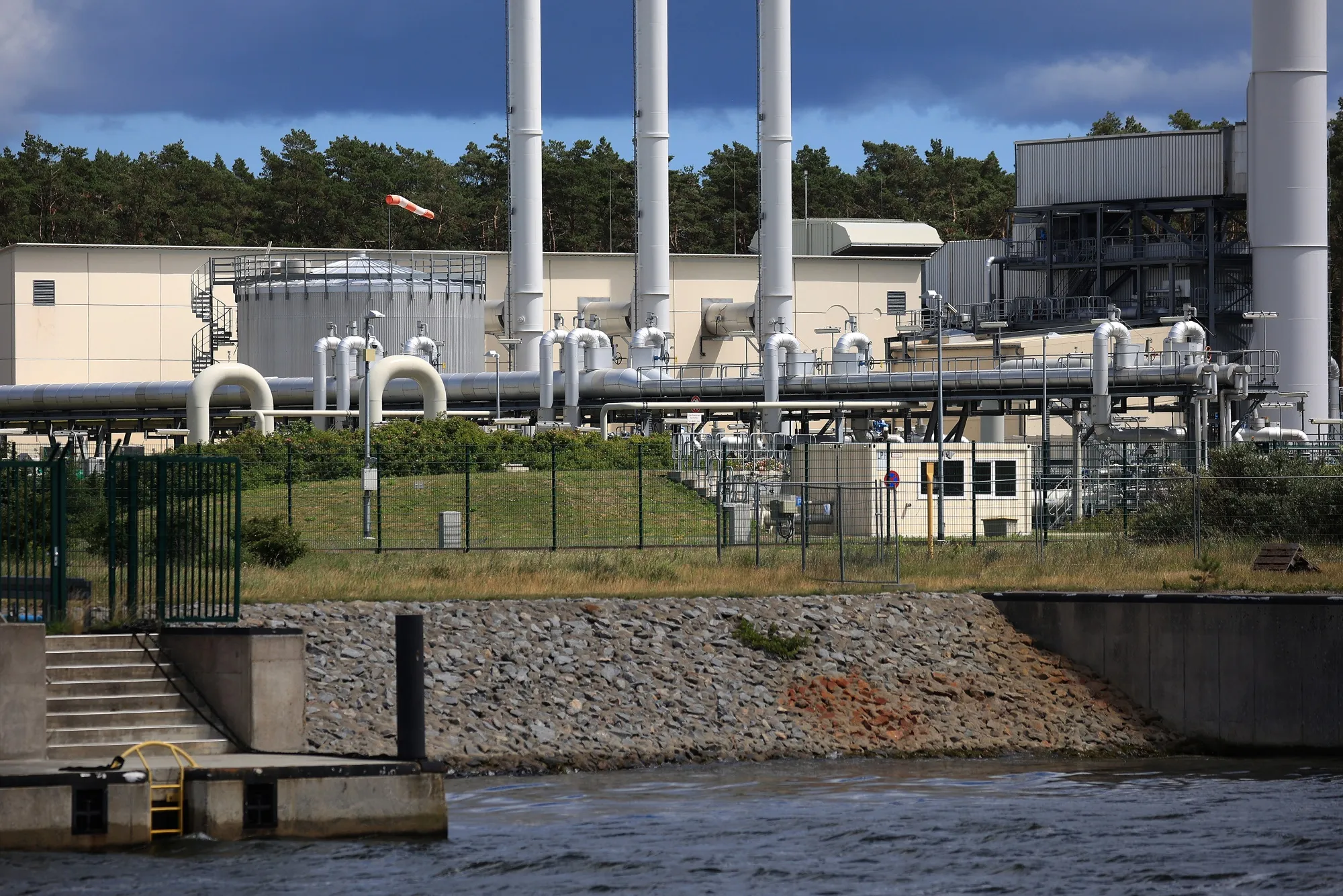 The gas receiving compressor station of the Nord Stream 1 natural gas pipeline in Lubmin, Germany.