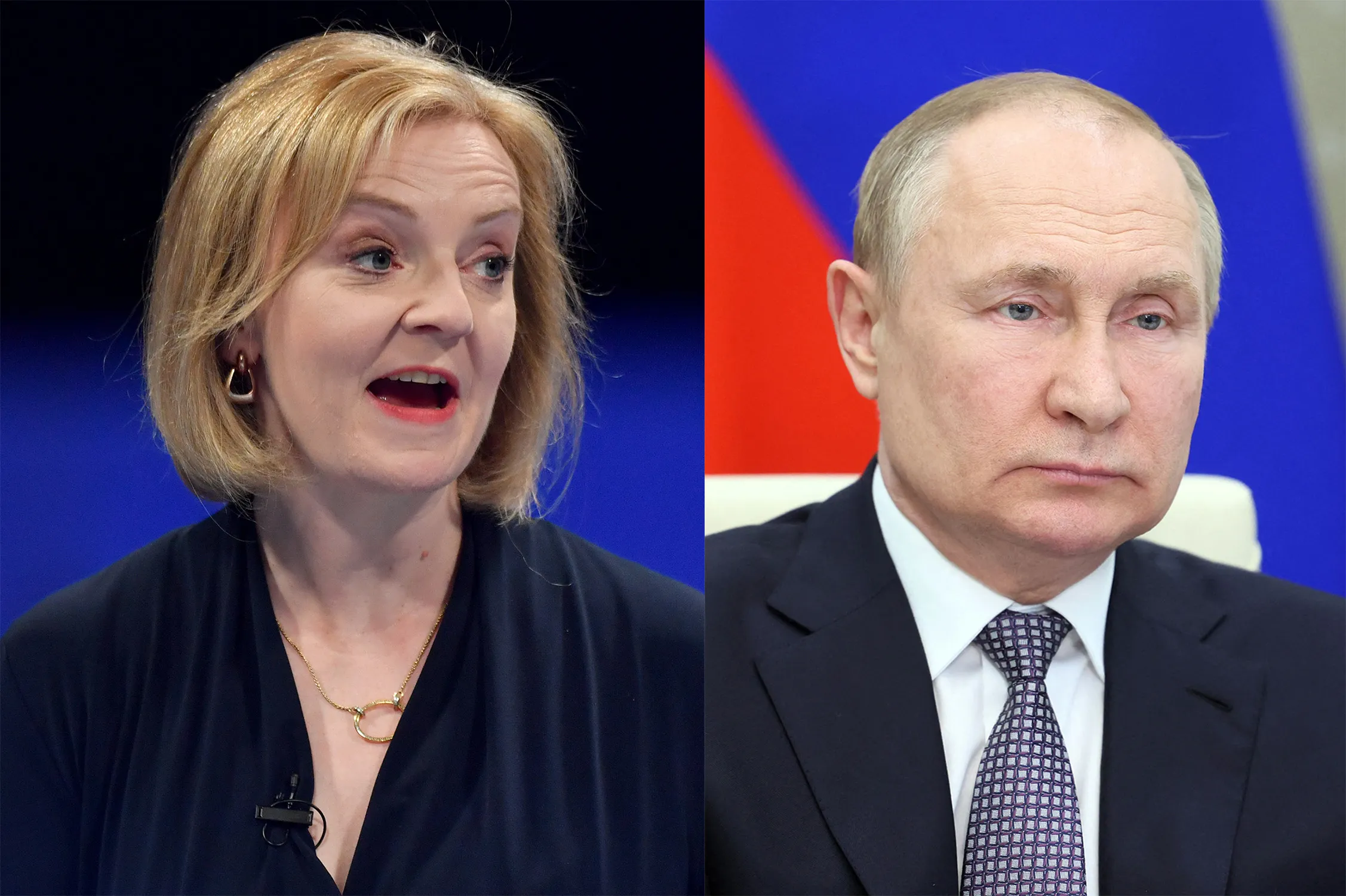 Liz Truss and Vladimir Putin