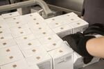 Boxes of Apple iPhones at the company store in Shanghai.