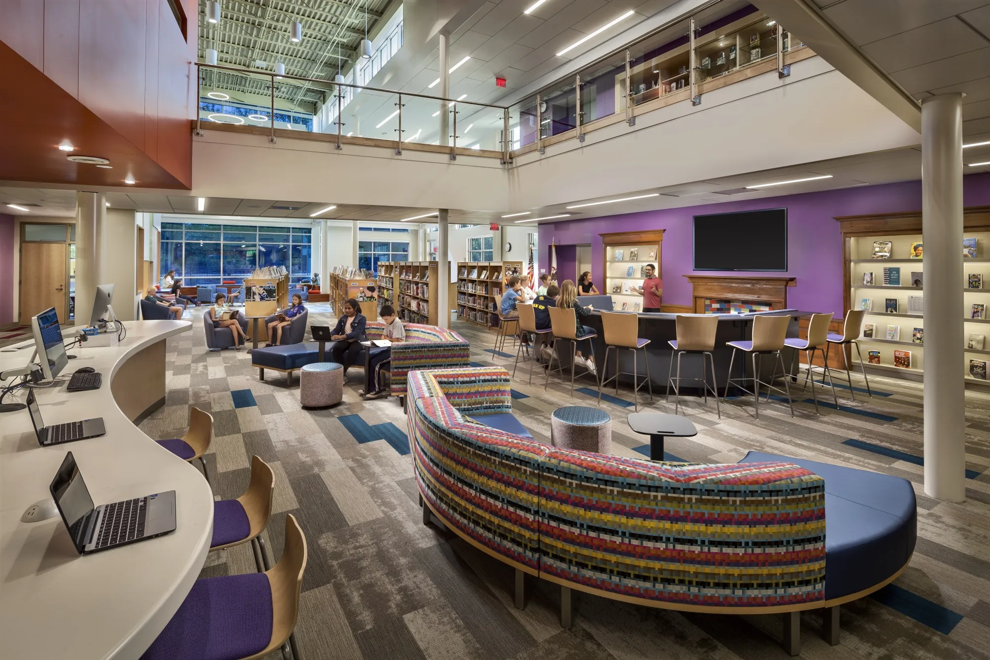 The Sunset Ridge School in Chicago features 1,223 rooftop solar panels, rain gardens and a library with smart glass.