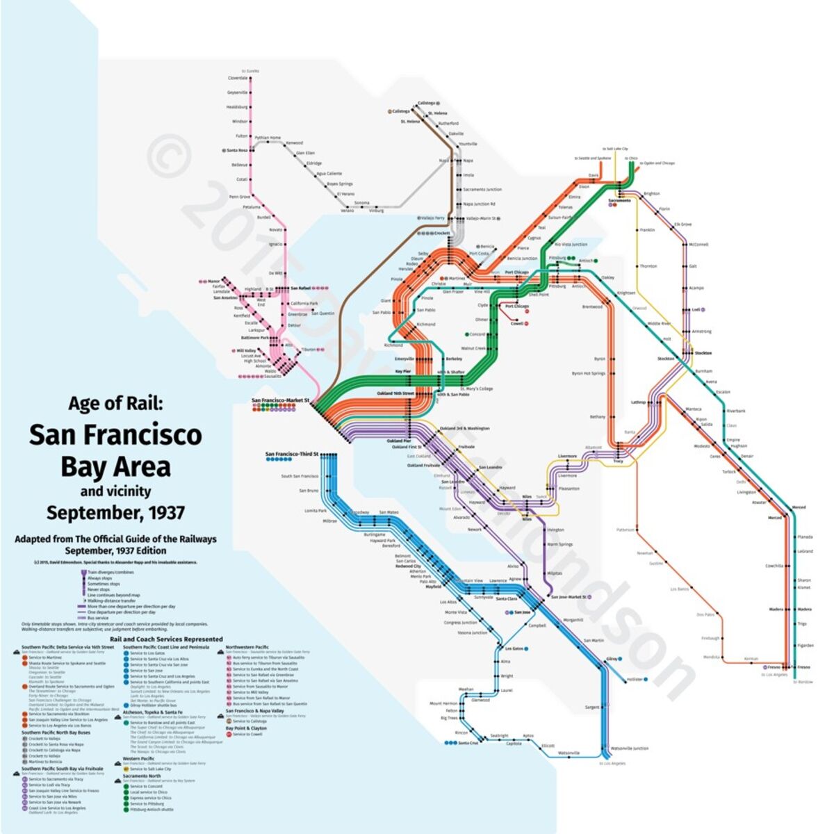 San Francisco Light Rail Map A Subway-Style Map Of Bay Area Trains From 1937 - Bloomberg