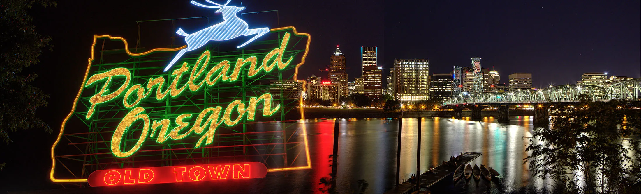 Images of the Portland skyline from Audrey McCall beach