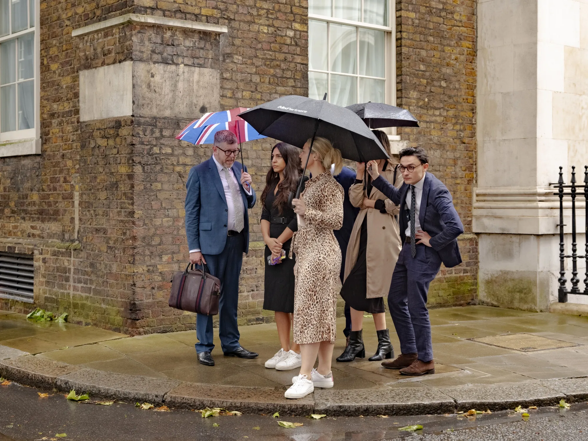 Matthew Doyle, left, waits for the arrival of Keir Starmer at Downing Street in London, on July 5.