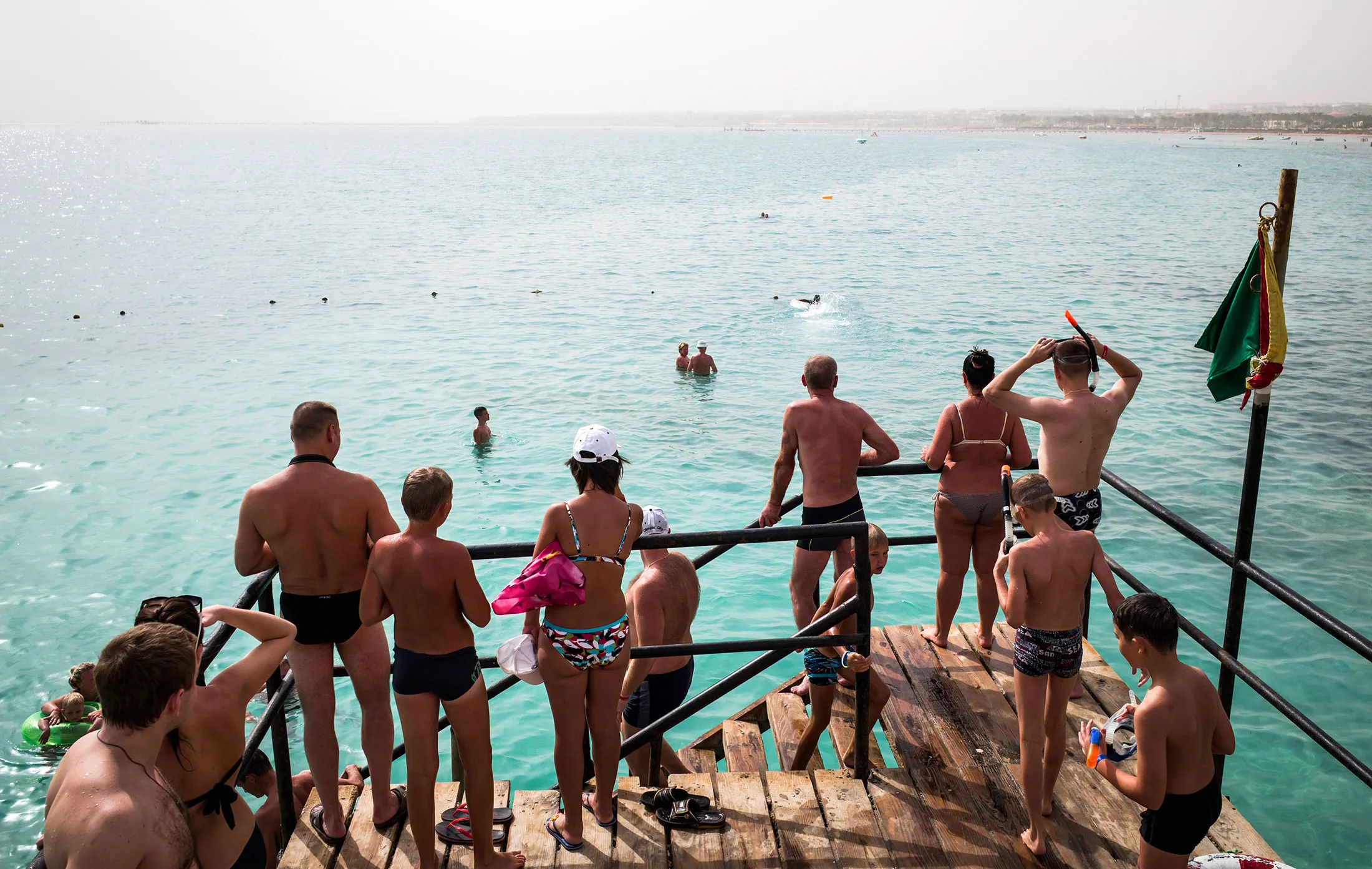 Tourists play in the water at the Regency Plaza resort on Nov. 5, in Sharm ElSheikh, Egypt.
