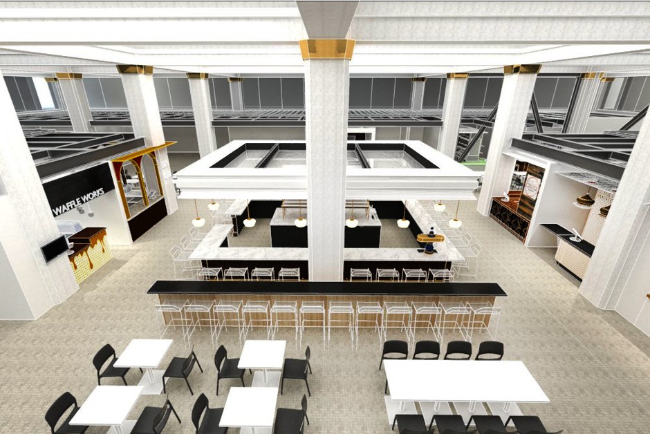 A rendering of Birmingham's future food hall.