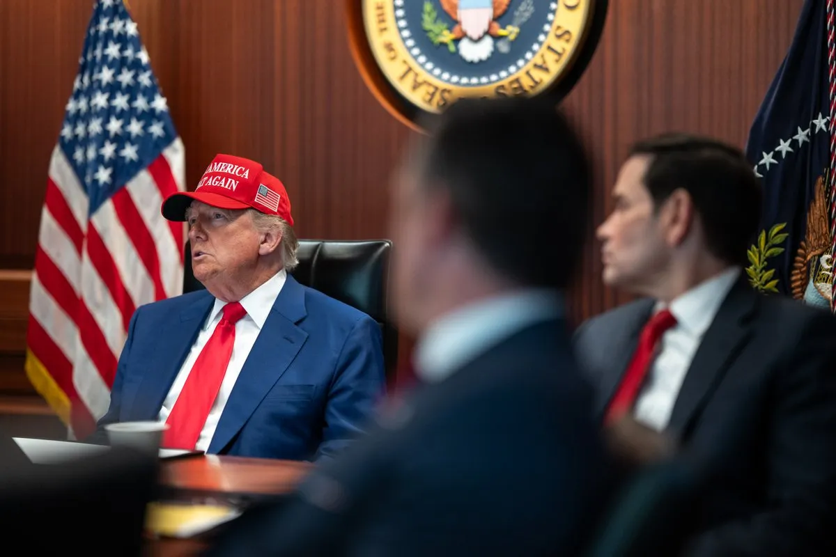 Donald Trump in the White House Situation Room on June 21.
