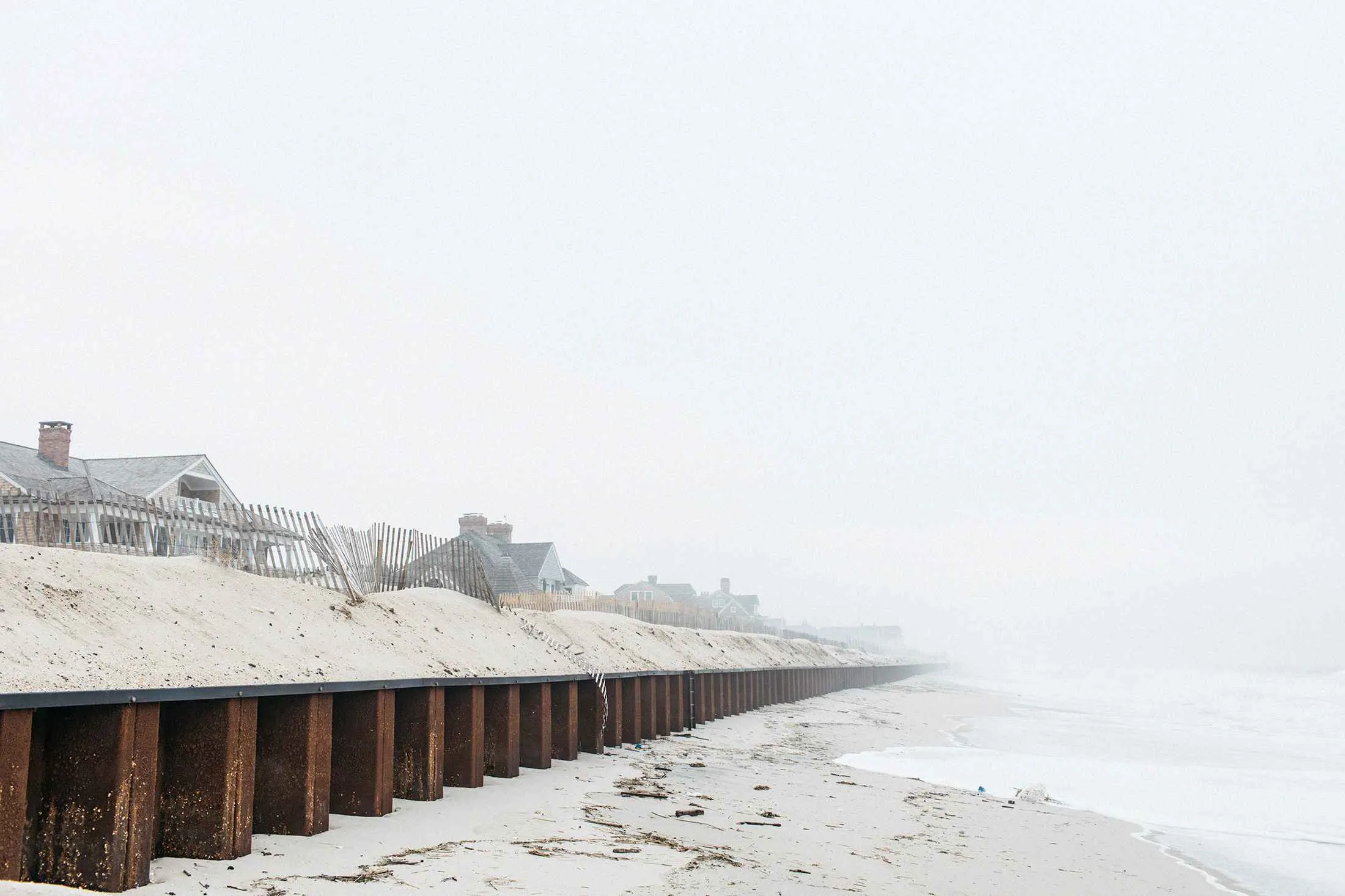 New Jersey built this 3.5-mile, $23 million steel wall in Mantoloking after Hurricane Sandy. The state initially closed that section of the beach, amid worries somebody would fall off.
