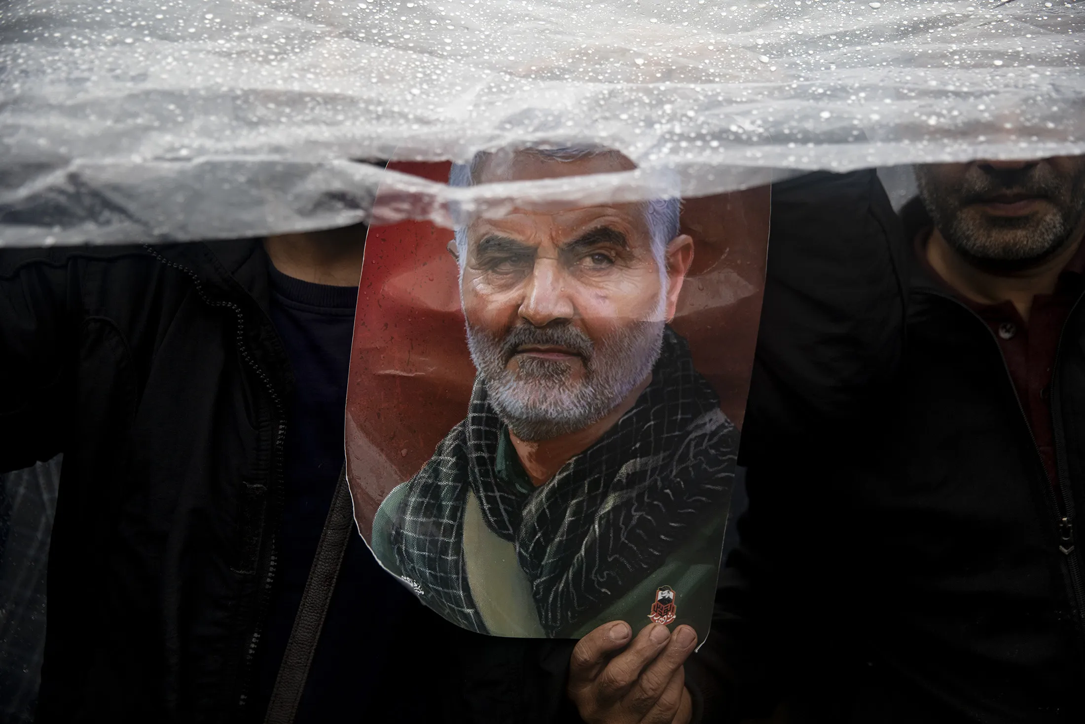 A picture of Qasem Soleimani&nbsp;as Iranians protest during an anti-Israeli and anti-American&nbsp;rally in Tehran in 2024.