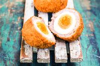 The chef's scotch eggs from his book, ‘Hog.’
