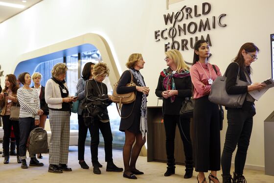 Jamie Dimon Sits Among the Gender Fringe at Davos's Equality Lounge