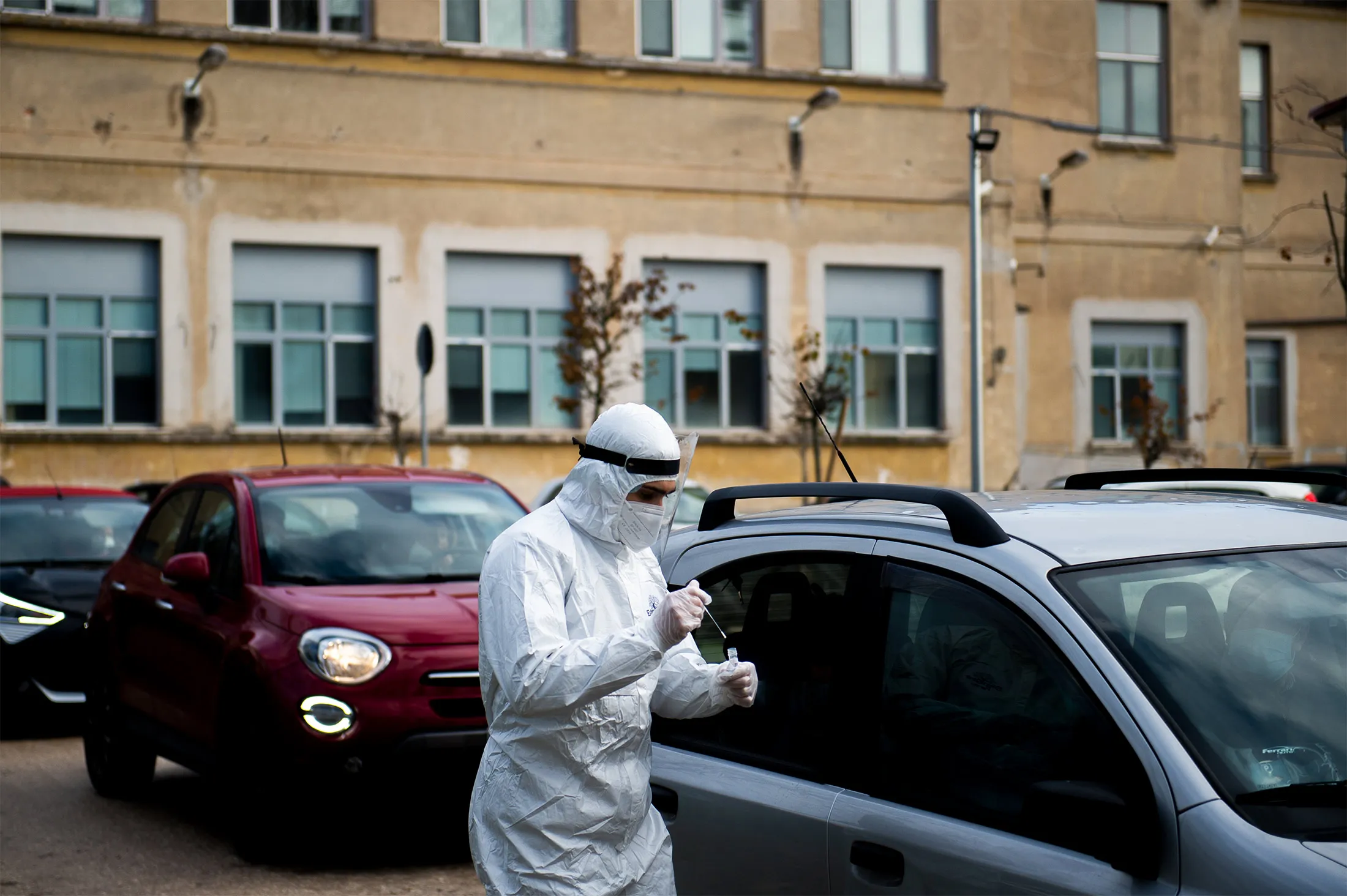 A Covid-19 testing site in Rieti, Italy on Dec. 29.&nbsp;