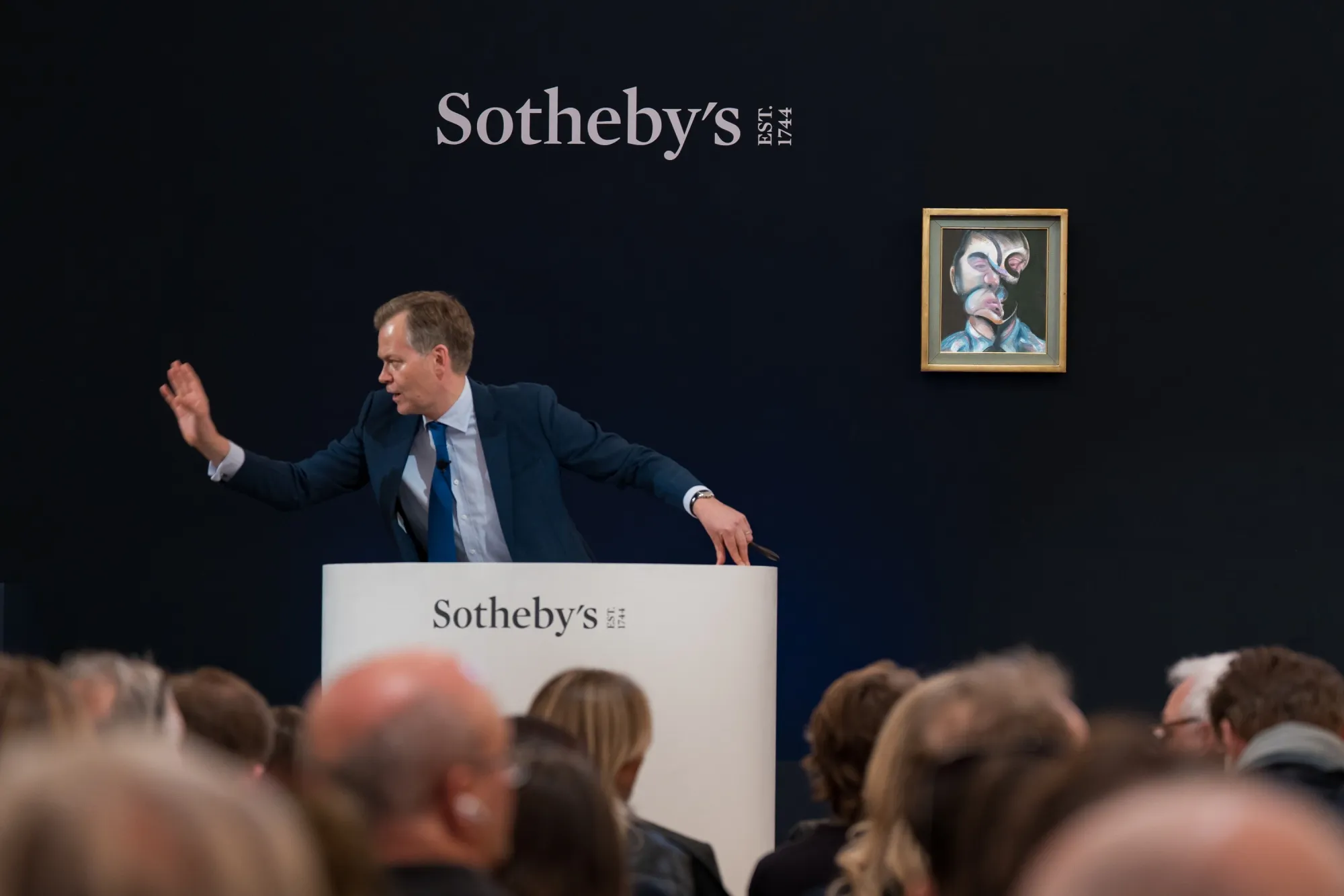 The Francis Bacon self-portrait at auction.