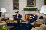 Joe Biden, right, with Mark Rutte in the Oval Office of the White House on Jan. 17.