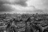 LONDON, ENGLAND - FEBRUARY 06: (EDITORS NOTE: Image has been converted to black and white.) A general view of the London Skyline on a wet day on February 6, 2014 in London, England. (Photo by Chris Jackson/Getty Images)
