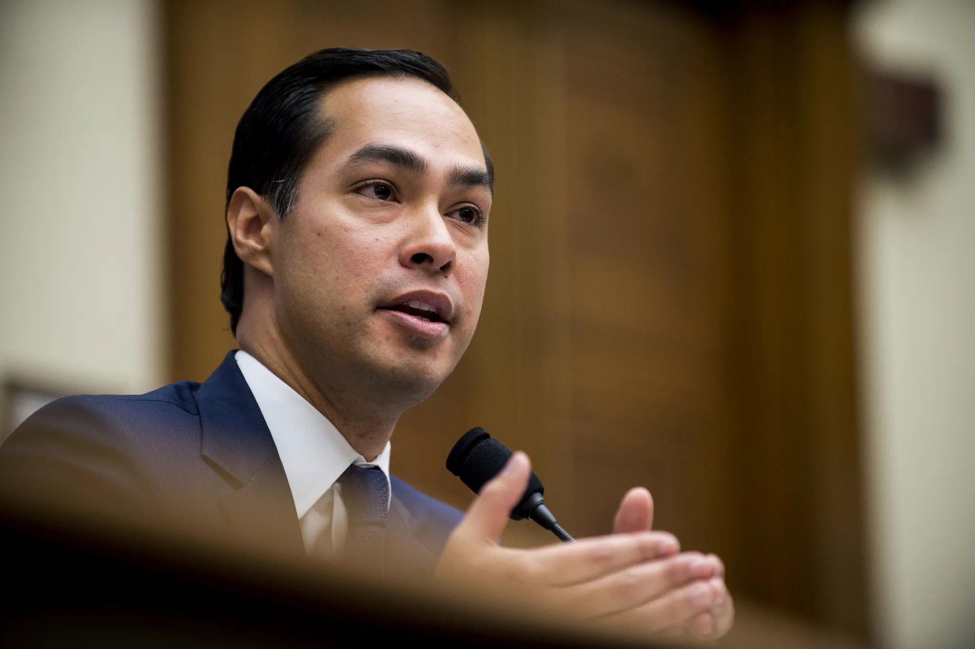 Julian Castro, then-secretary of U.S. Housing and Urban Development, speaks at a&nbsp;hearing in Washington on July 13, 2016.