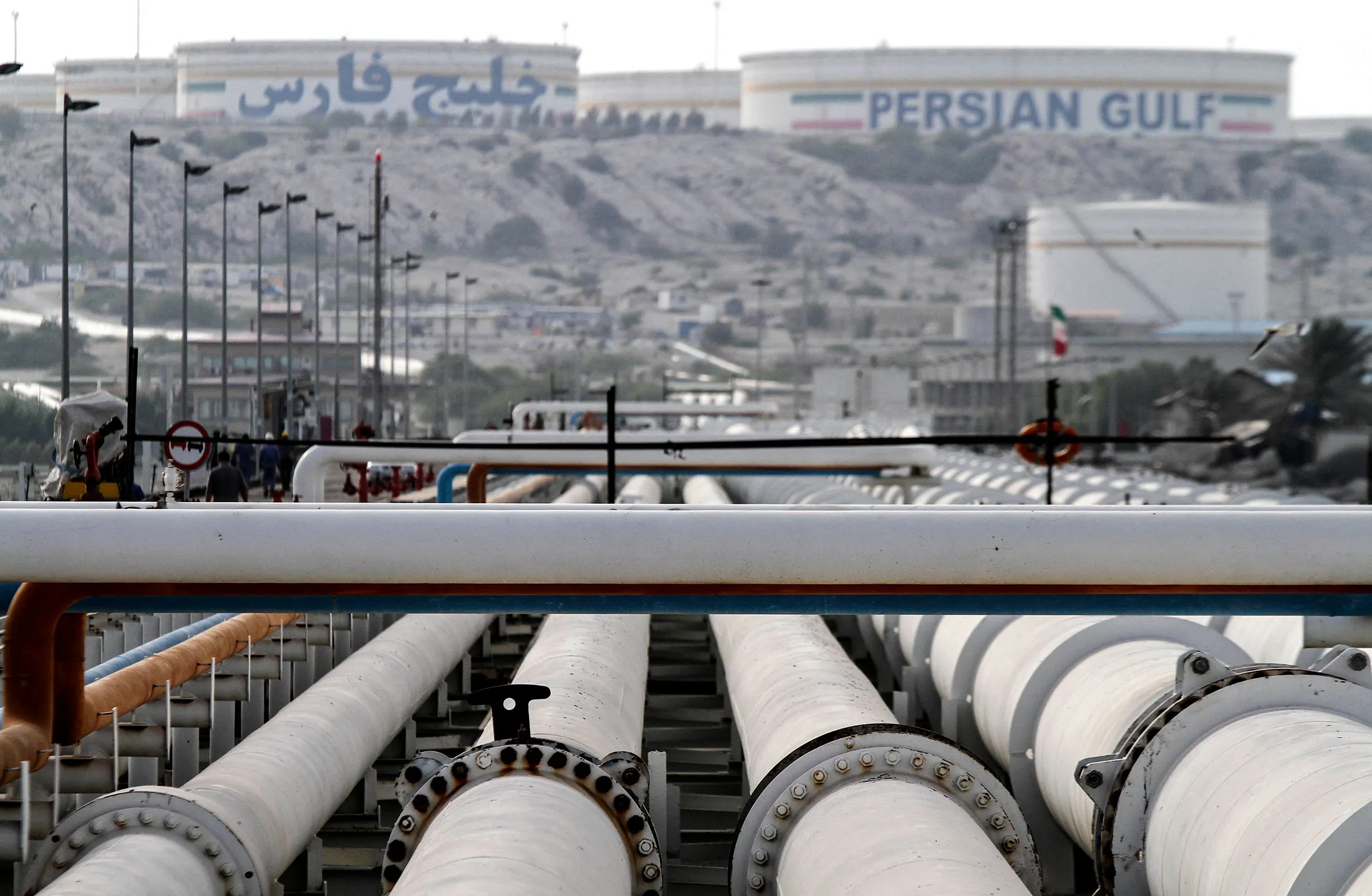 Iran's main oil export terminal at Kharg Island in the Persian Gulf.
