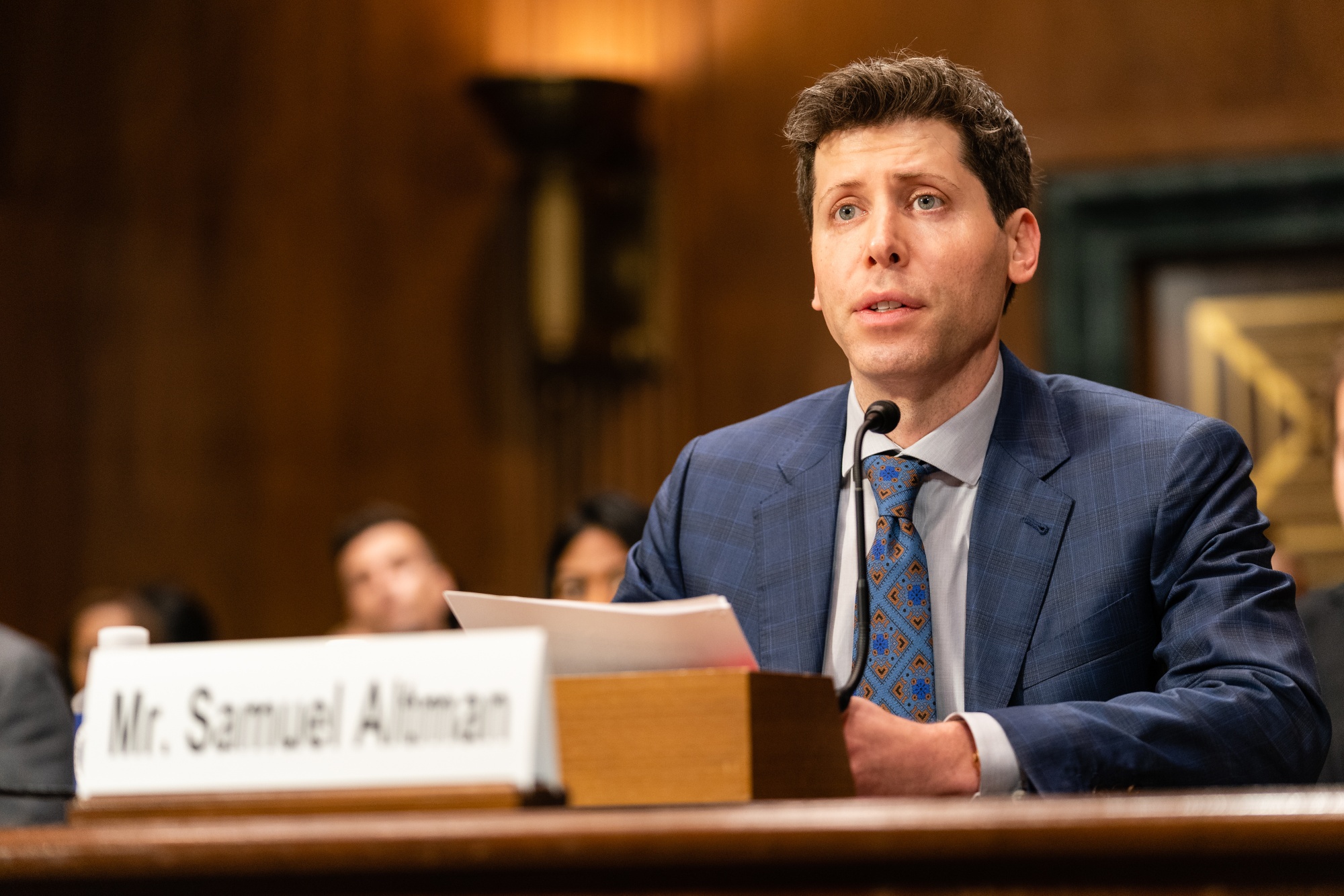 OpenAI CEO Sam Altman testifies before Congress in Washington on May 16.