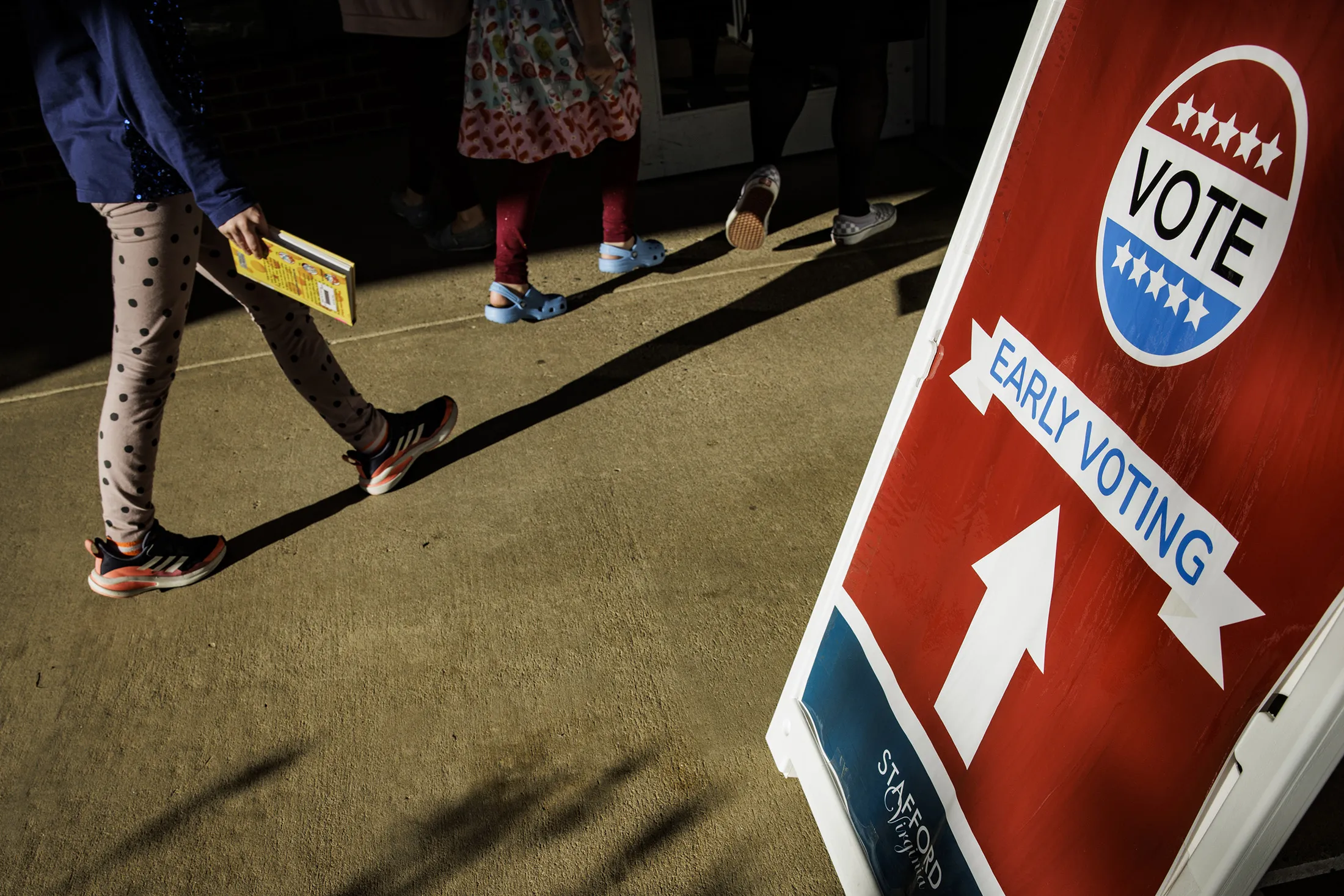 Residents arrive&nbsp;at an early voting location in Stafford, Virginia, on Nov.&nbsp;3.