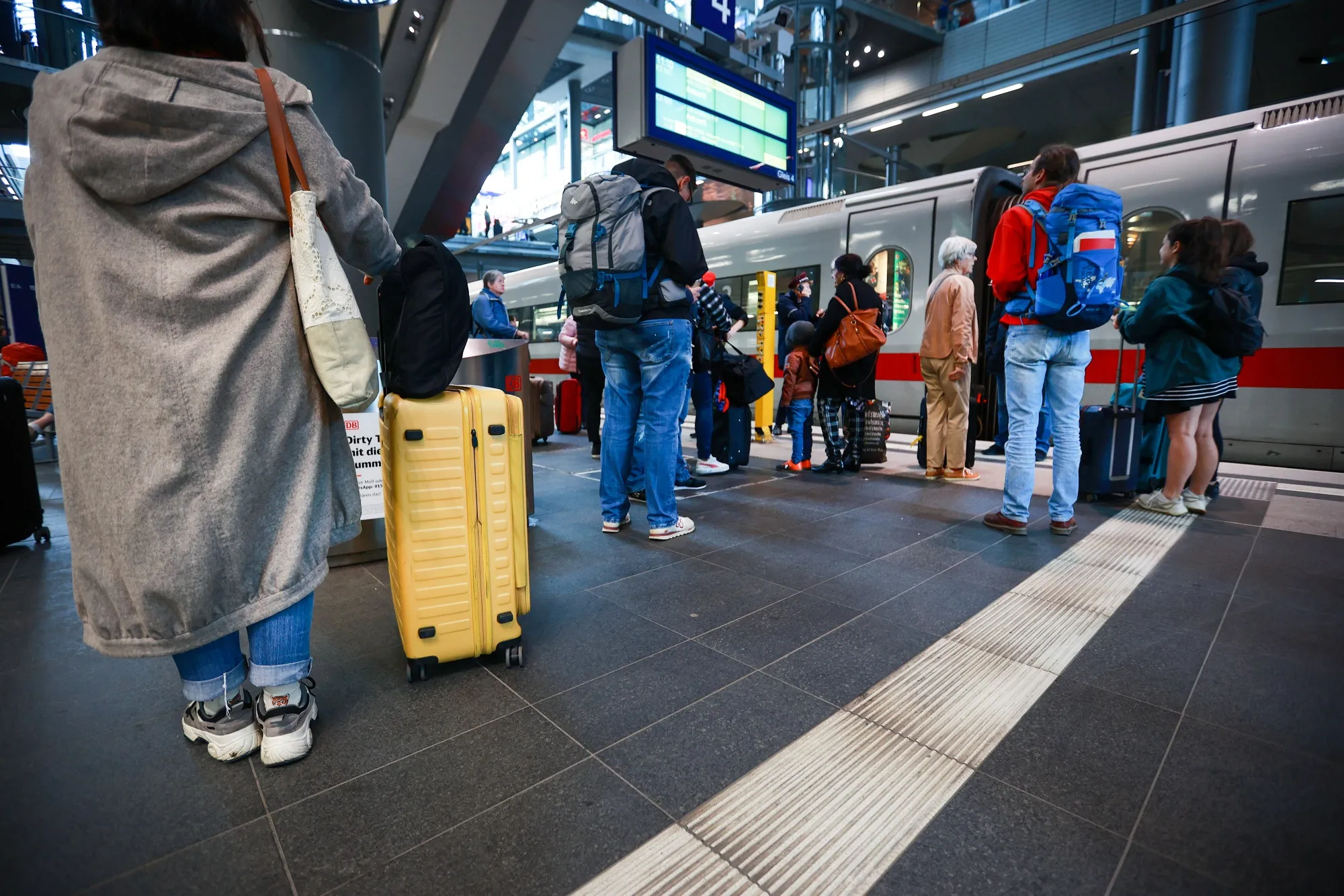 Commutwers at Berlin Central Station in Berlin.