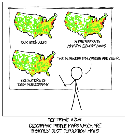 Chloropleth map of constituencies: how to evade visual deception