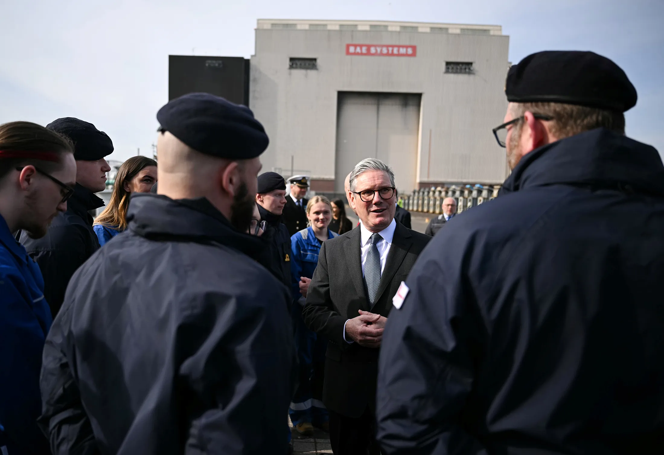 Keir Starmer visits a BAE Systems factory on March 20.&nbsp;