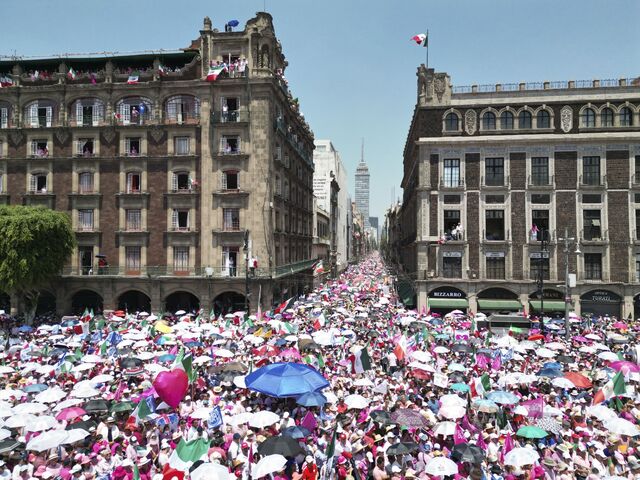 Supporters of Xóchitl Gálvez during a campaign rally in Mexico City on May 19.