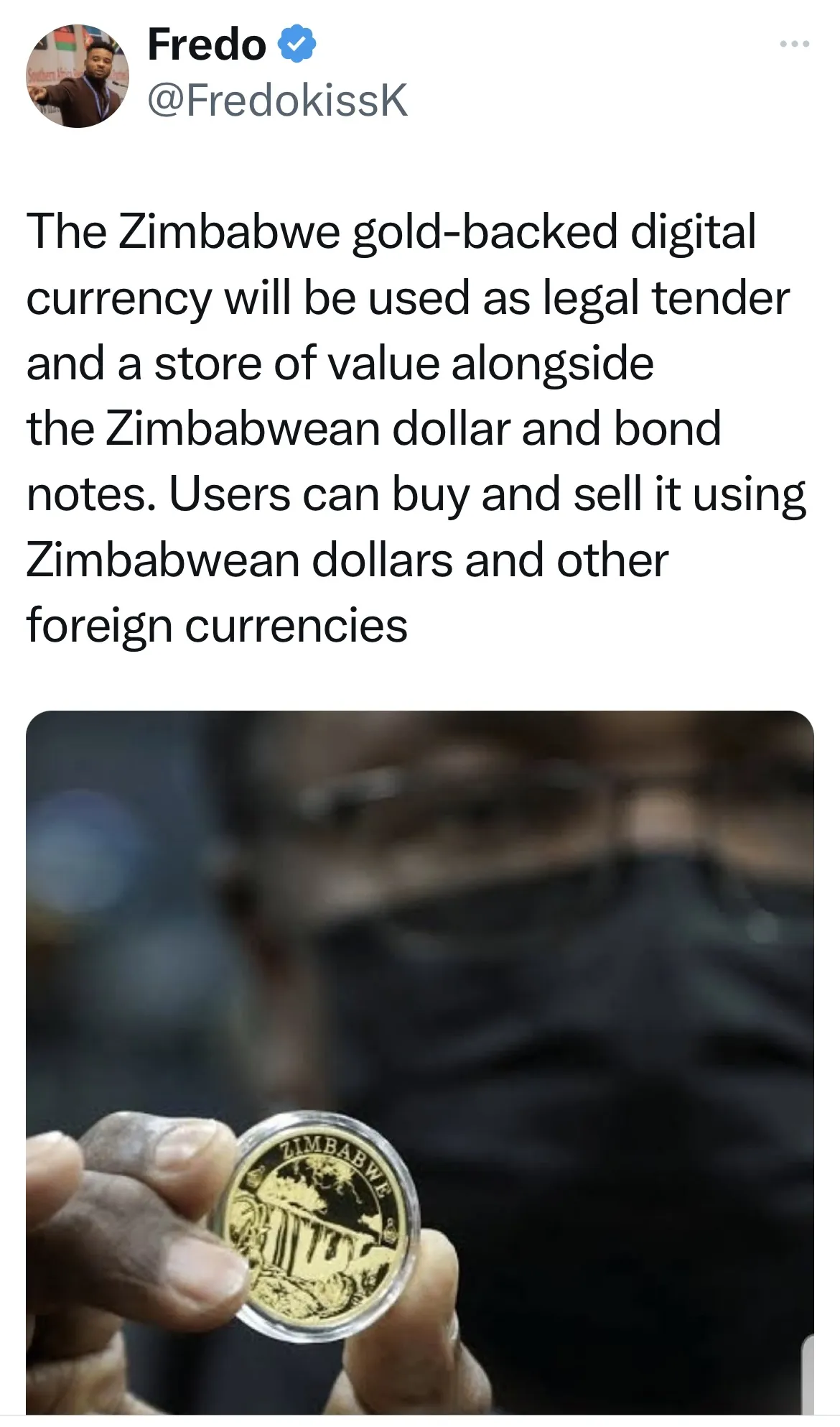 Zimbabwe Touts Gold-Backed Digital Coin in Currency Crisis - Bloomberg