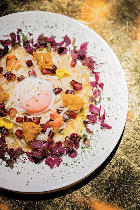 The Park carbonara at Park Chinois.