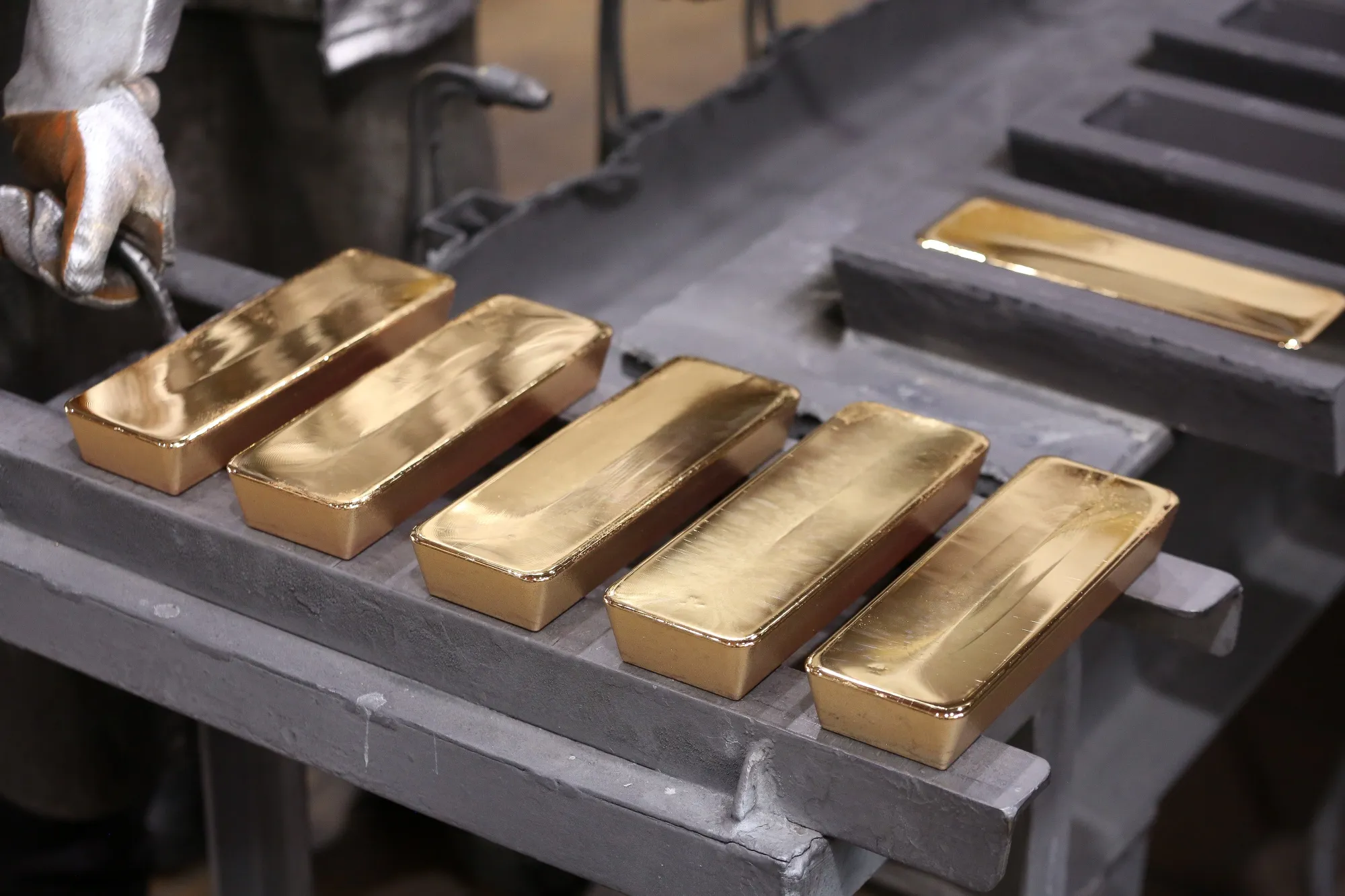 Gold ingots.