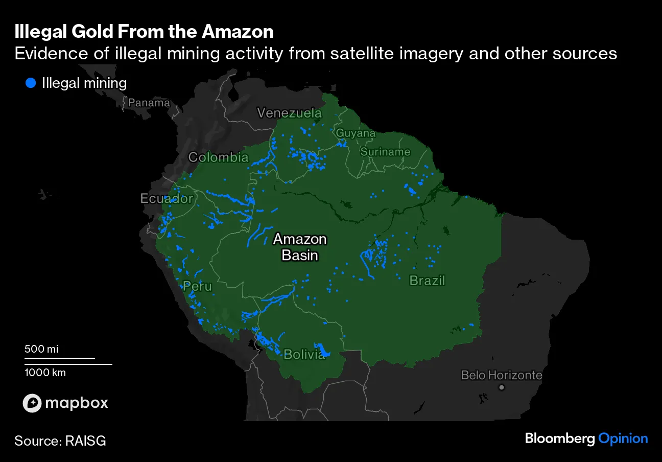 Gold Mined Illegally Is Becoming the Scourge of the Amazon - Bloomberg