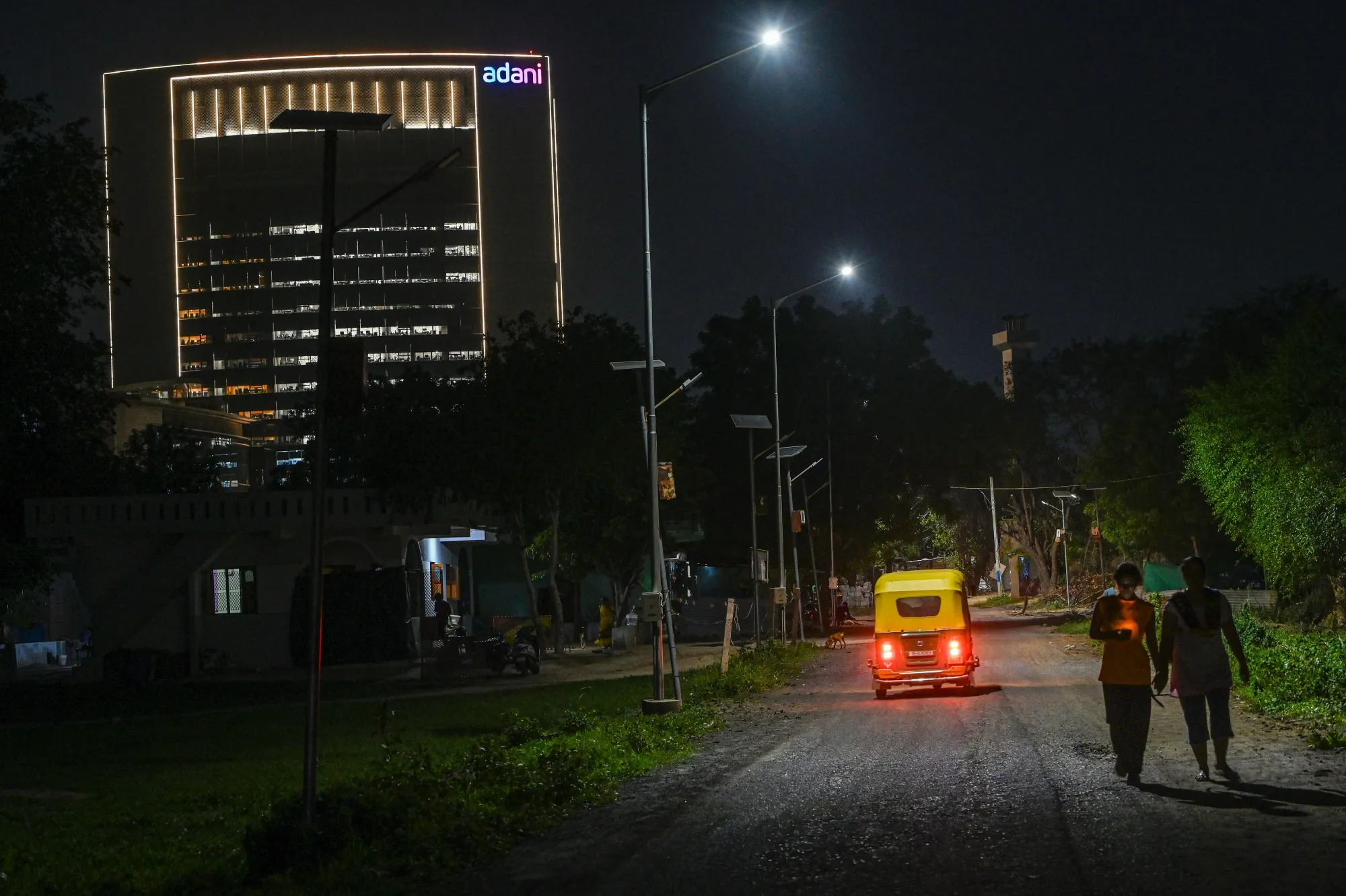 The Adani Group headquarters, left, in Ahmedabad.