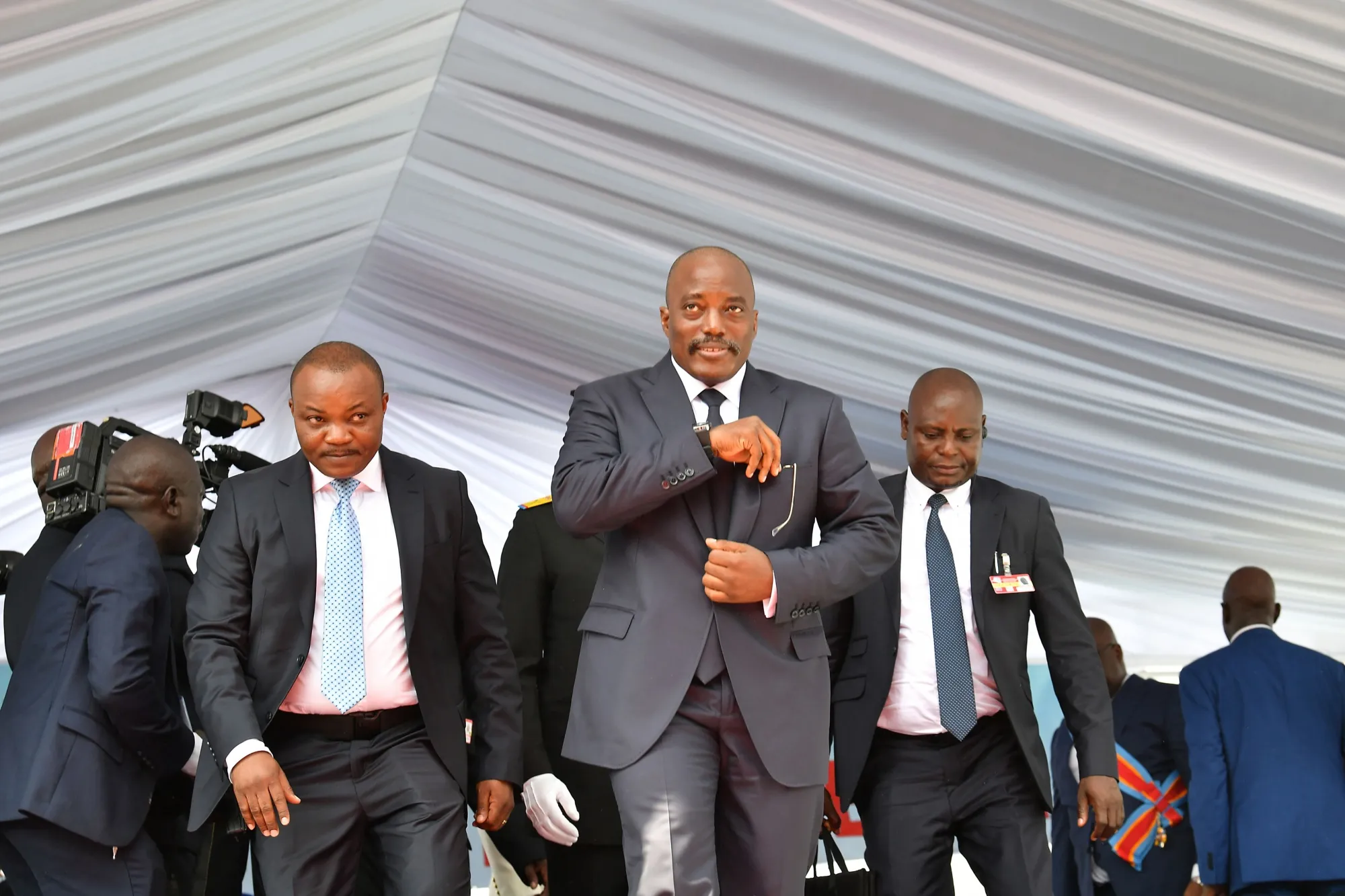 Joseph Kabila, center, on Jan. 24.
