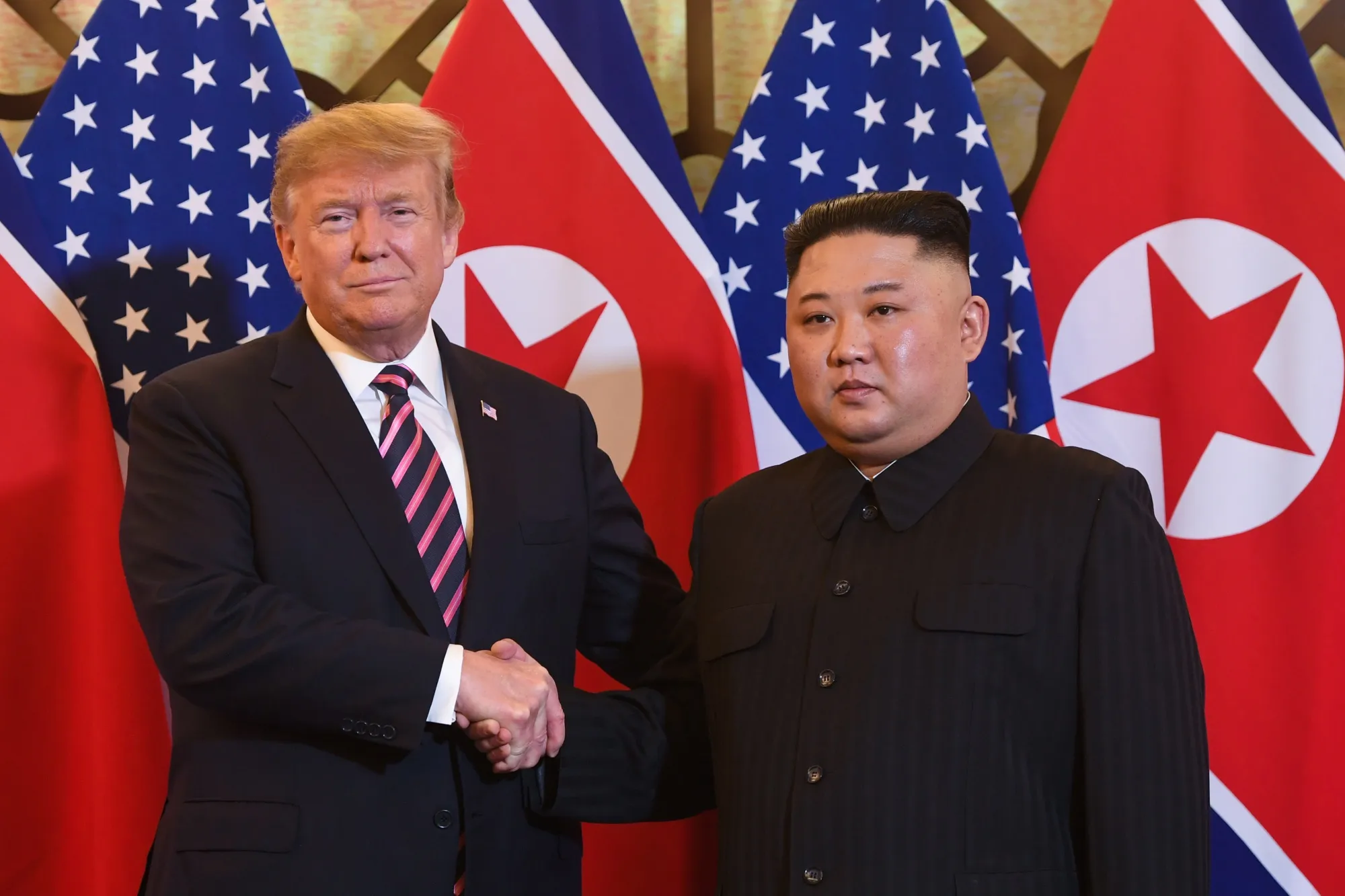 Donald Trump with Kim Jong Un in Hanoi on Feb. 27. 