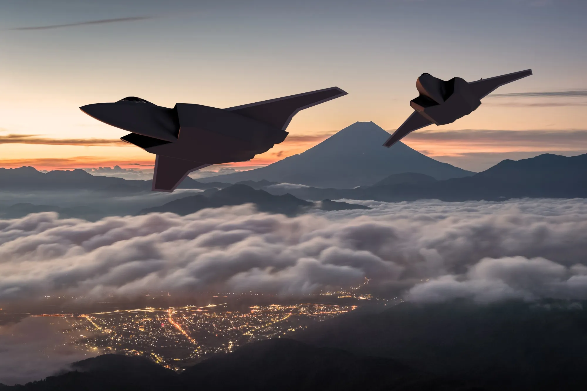 An artist’s impression of a next-generation aircraft planned by Japan, the UK and Italy.