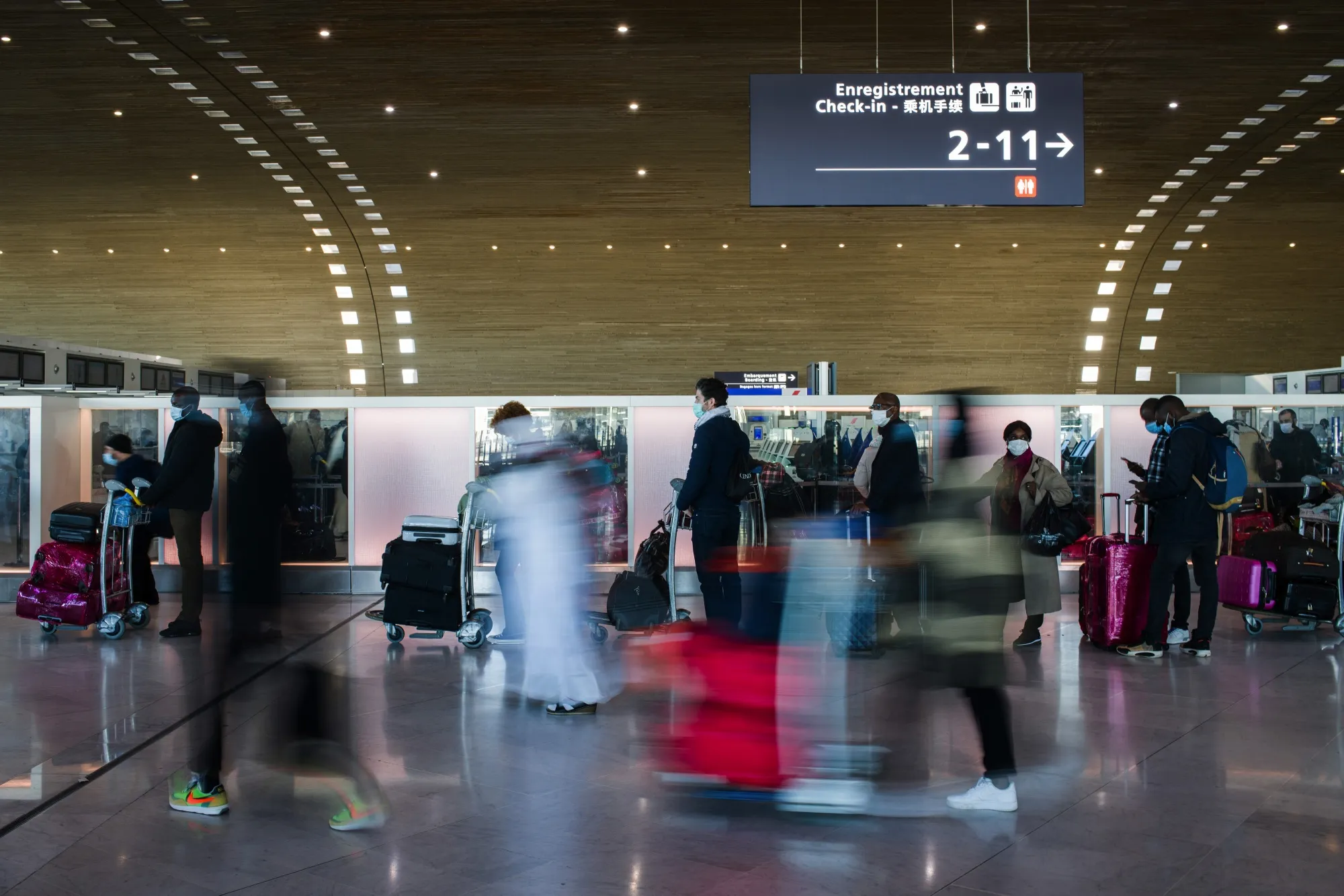 Festive Season Travelers At Charles de Gualle Airport