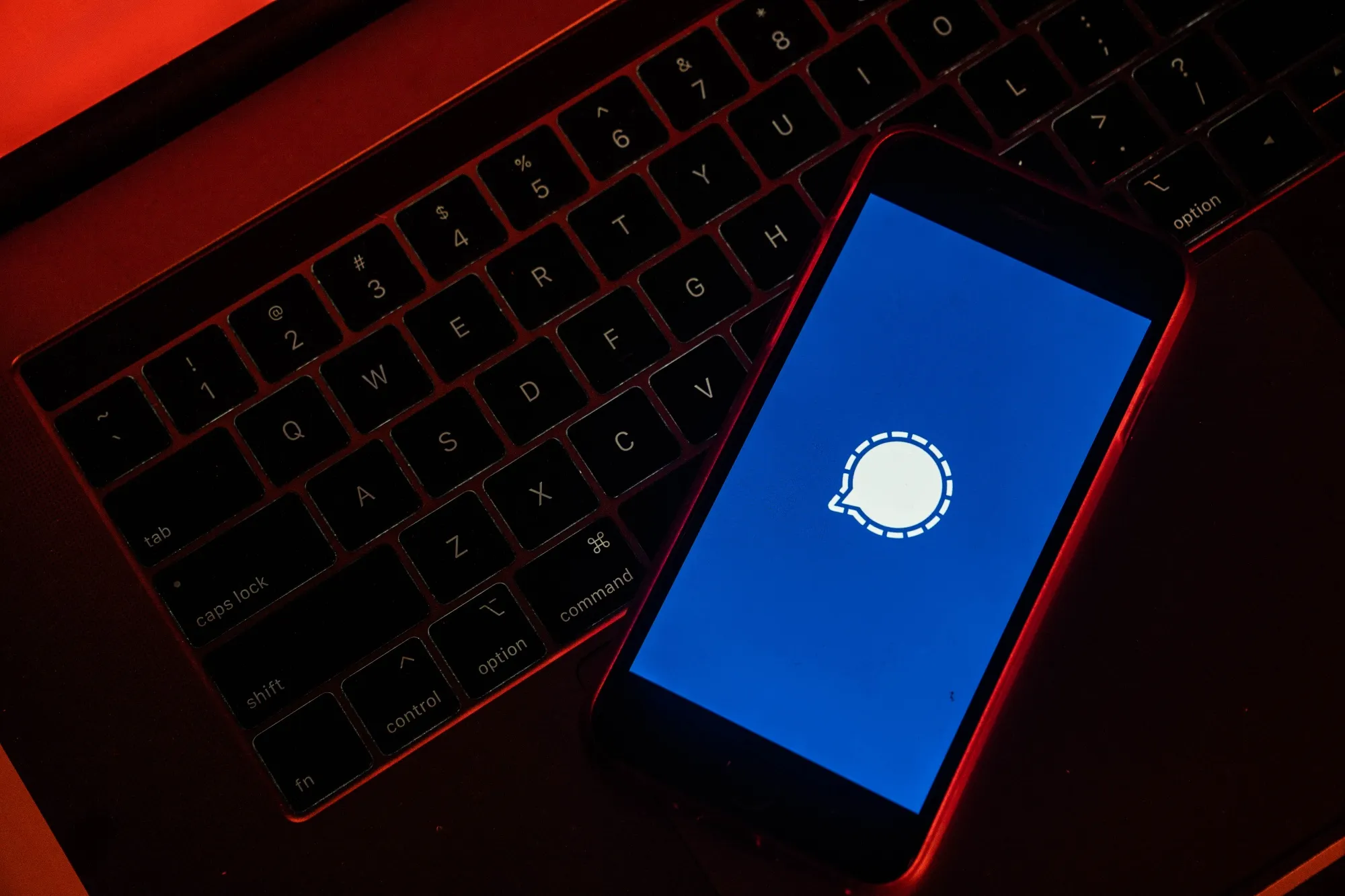 The Signal messaging app on a smartphone screen.