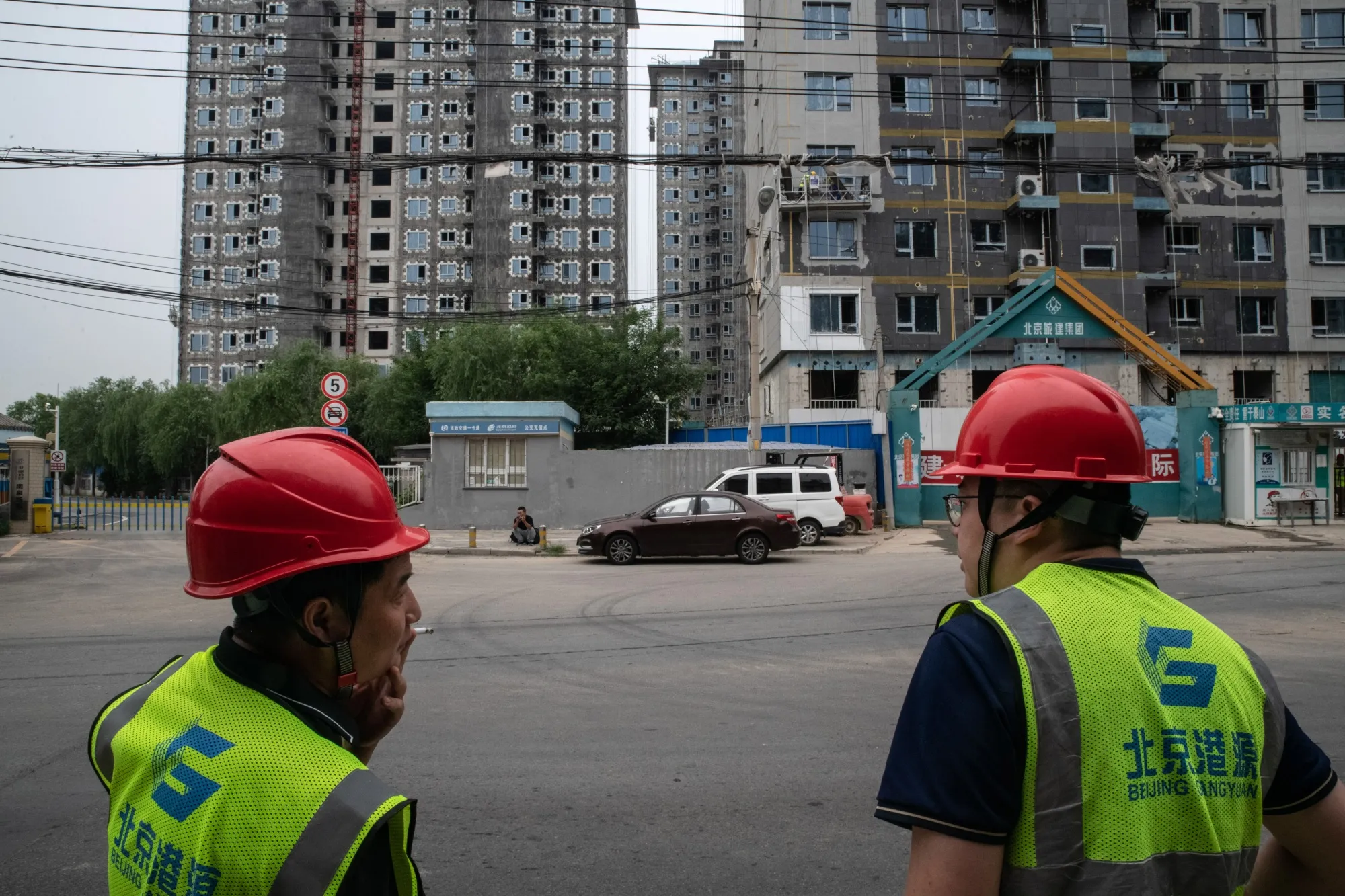 Residential buildings under construction in Beijing, China.