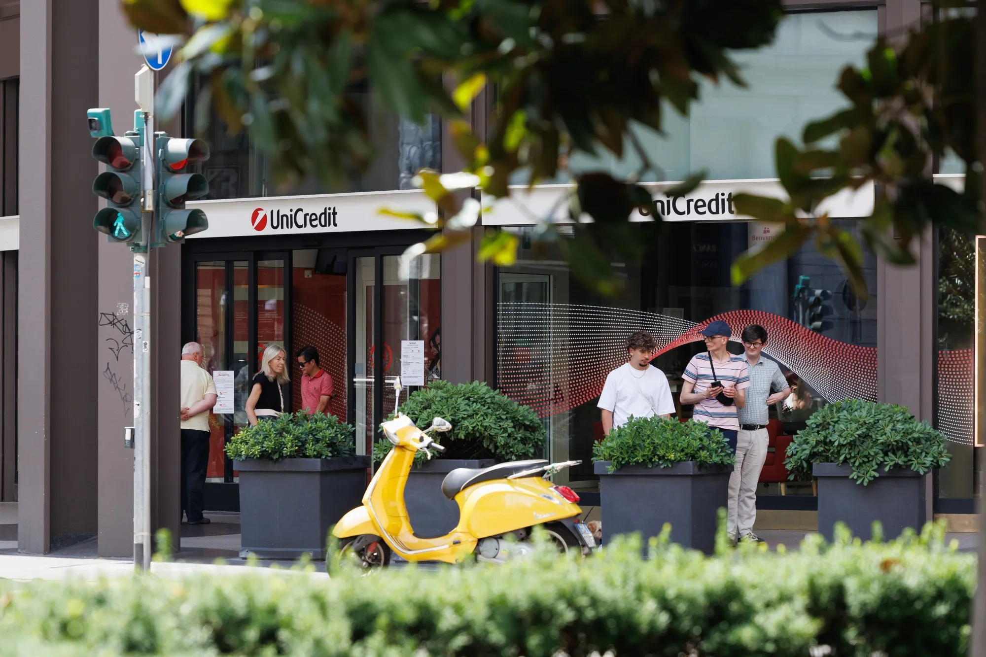 A UniCredit SpA bank branch in Milan.