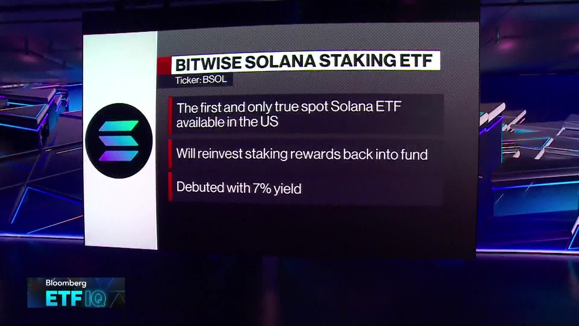 Watch New Solana ETF Draws Strong Flows in Debut - Bloomberg