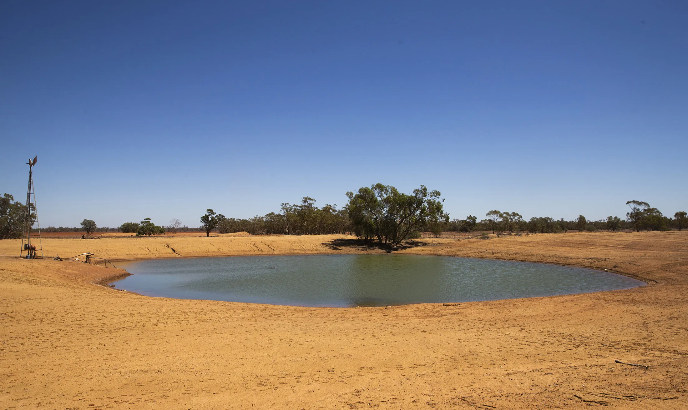 A dam at Darling Downs in Cobar, Australia in 2019.