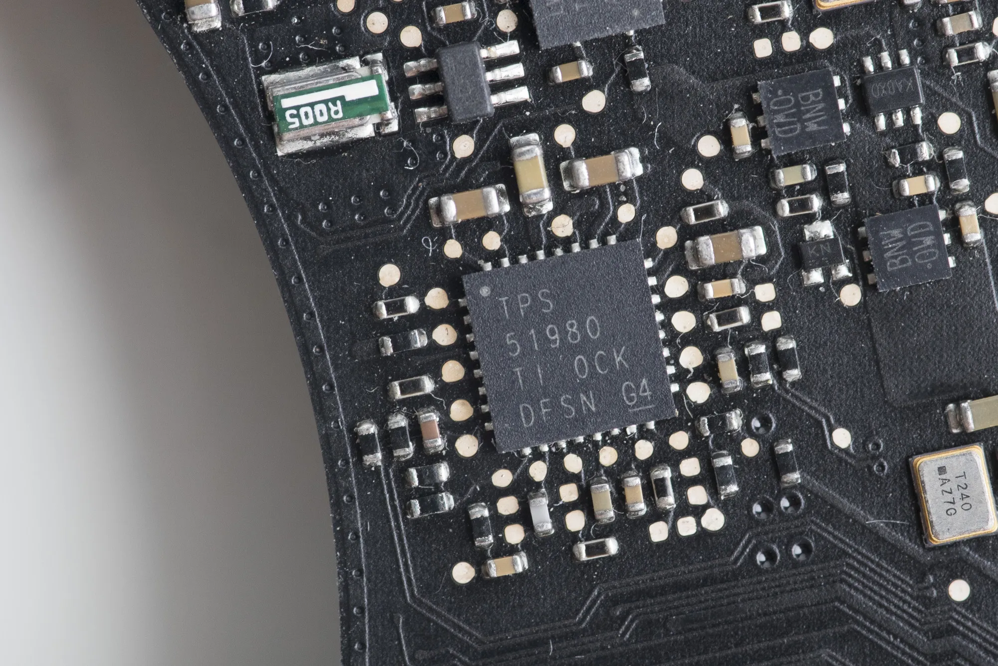 A Texas Instruments Inc. power controller chip.