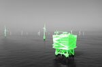 The offshore substation collects and sends out electricity produced from 20 wind turbines in the Southwest Sea.